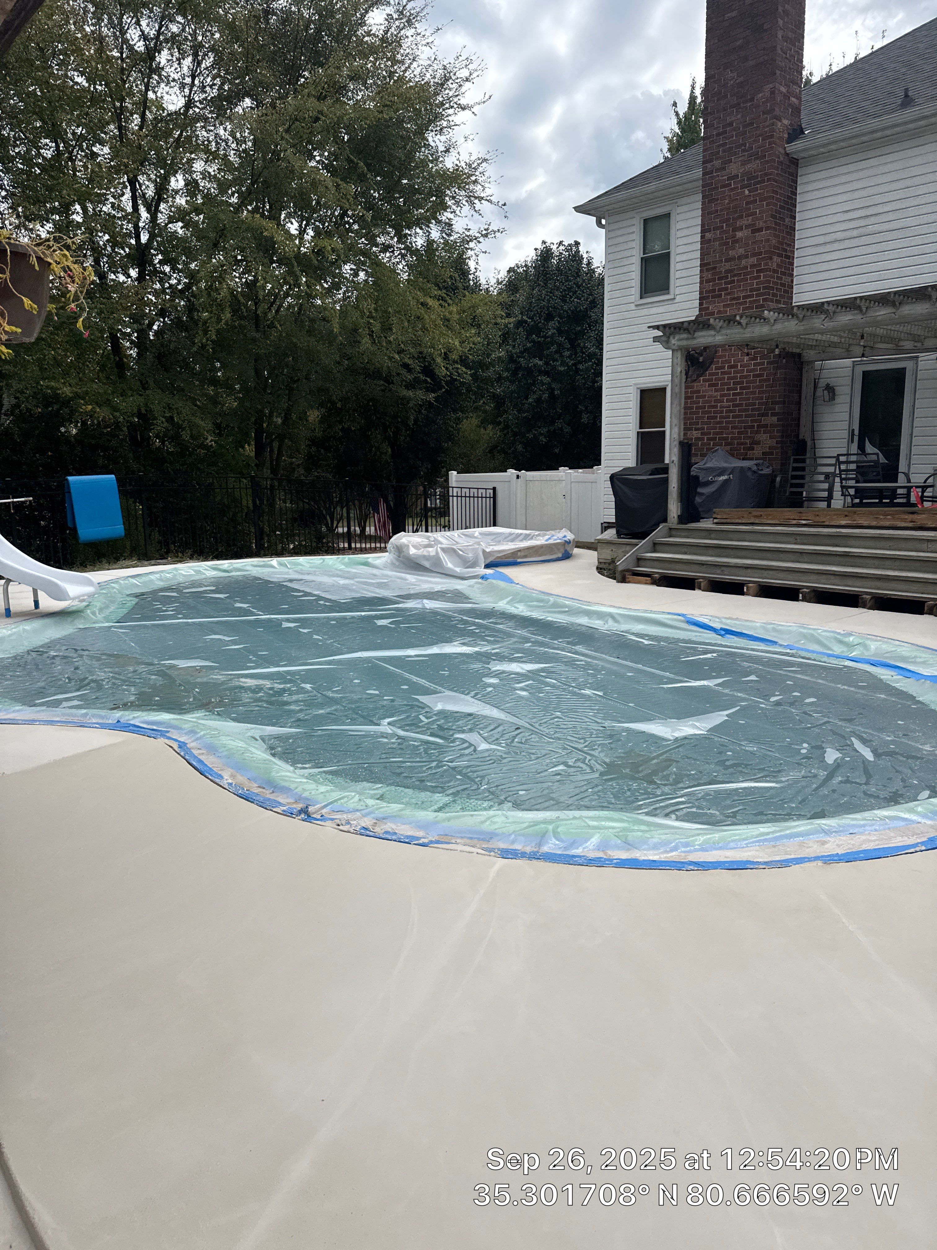 Pool Deck OverLay in Knockdown finish by Endure Concrete Coatings