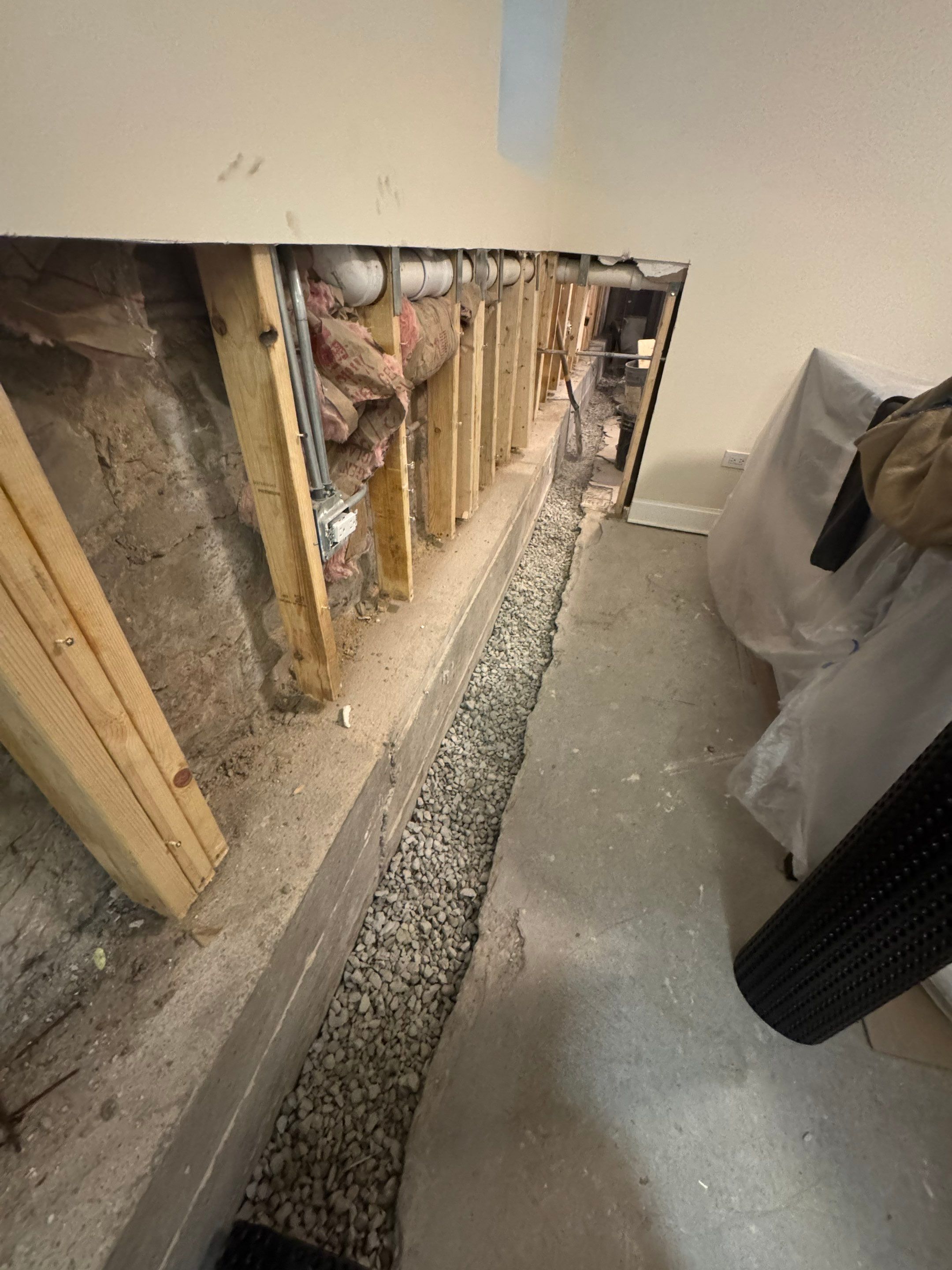 North Side Drain Tile System by Area Wide Waterproofing