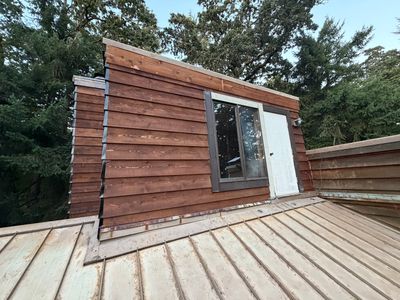 Cedar Siding Replacement on the Chimney