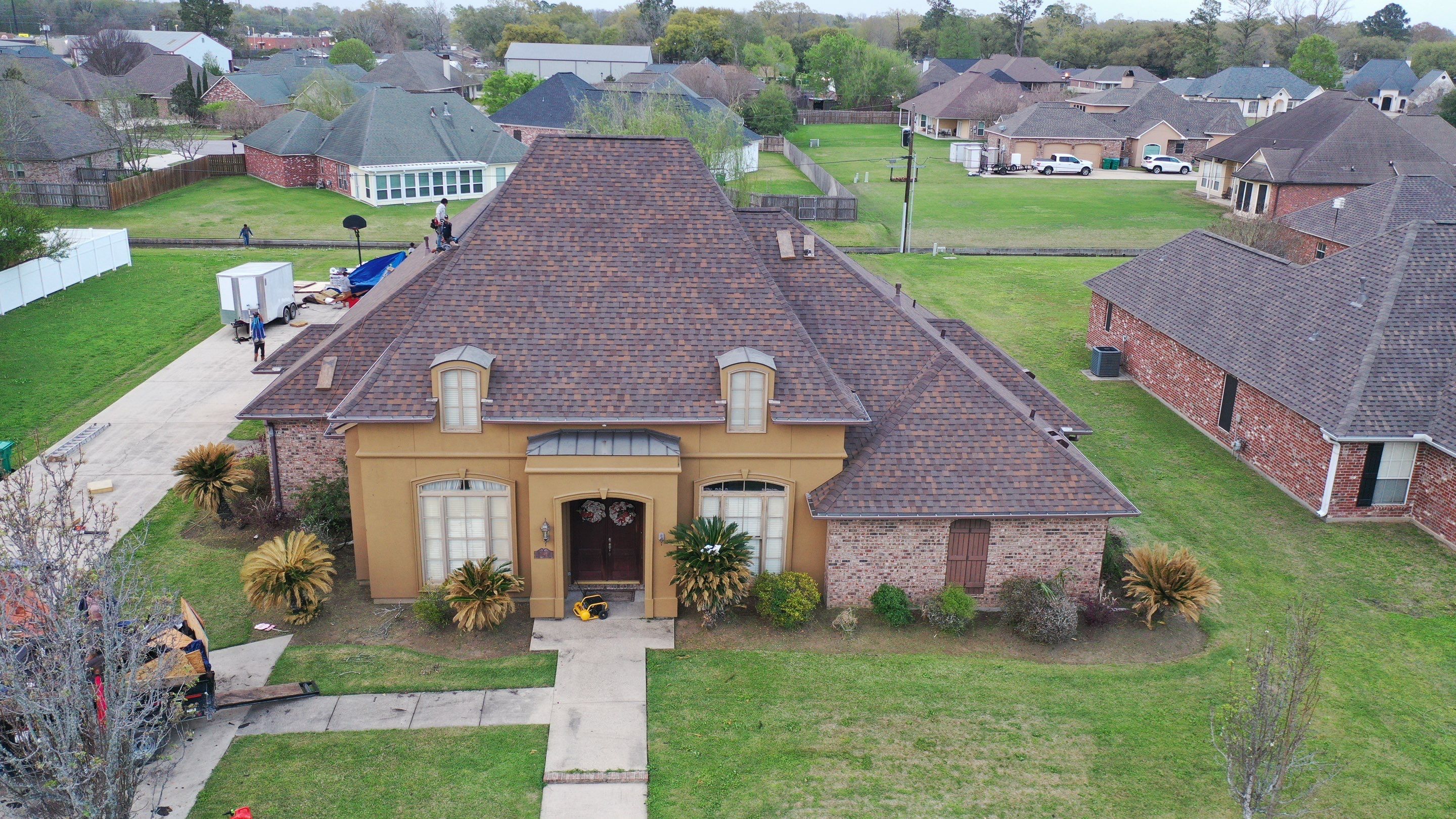 Residential Roofing Installation using Atlas Pinnacle Pristine Copper Canyon by Top Team Construction