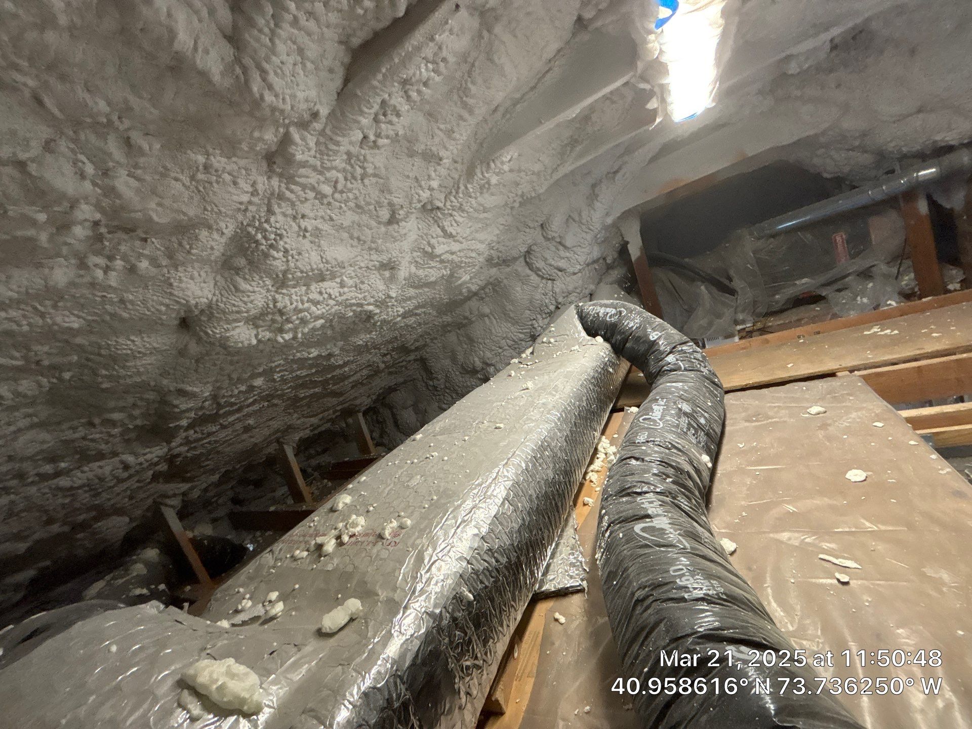 Attic Insulation using open cell spray foam by NYS Foam & Energy