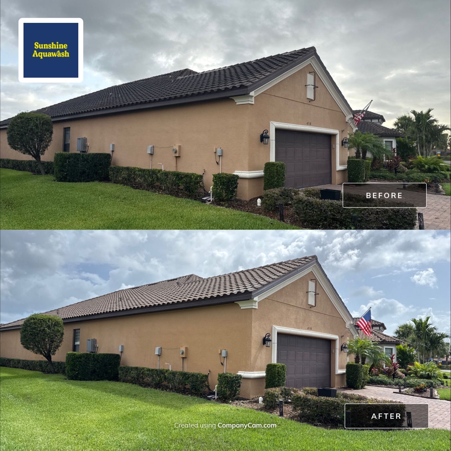 Tile Roof Cleaning & Paver Driveway Restoration – Artisan Lakes Esplanade, Palmetto, FL by Sunshine AquaWash
