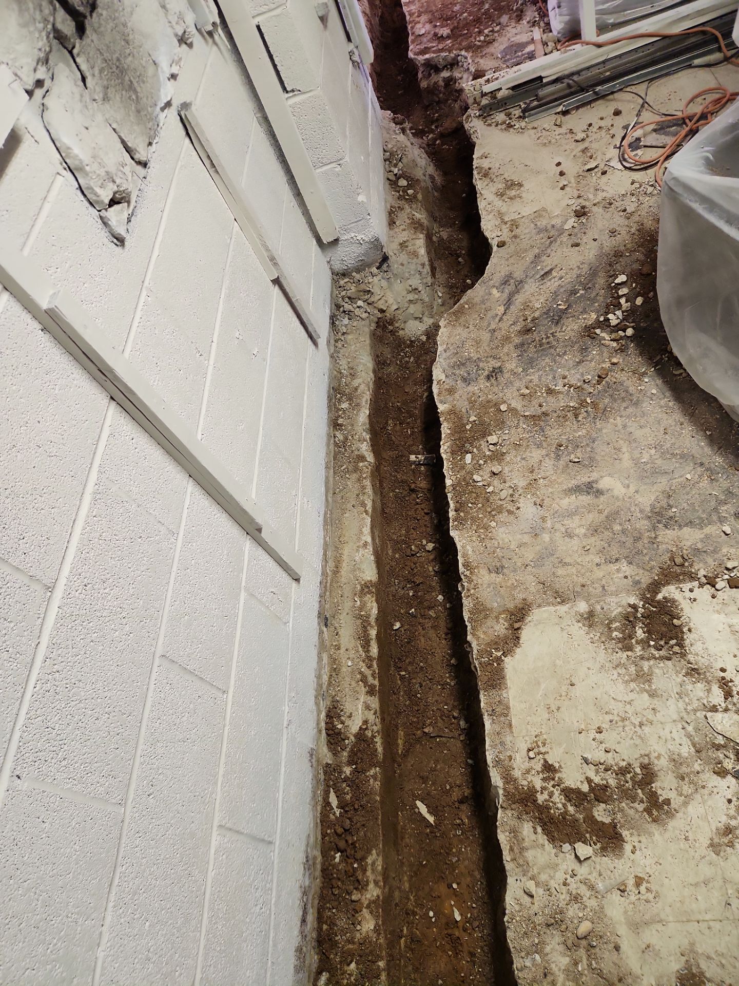 Interior French Drain & Mold Remediation Project in Manville, New Jersey by Pure Service Pro, LLC 