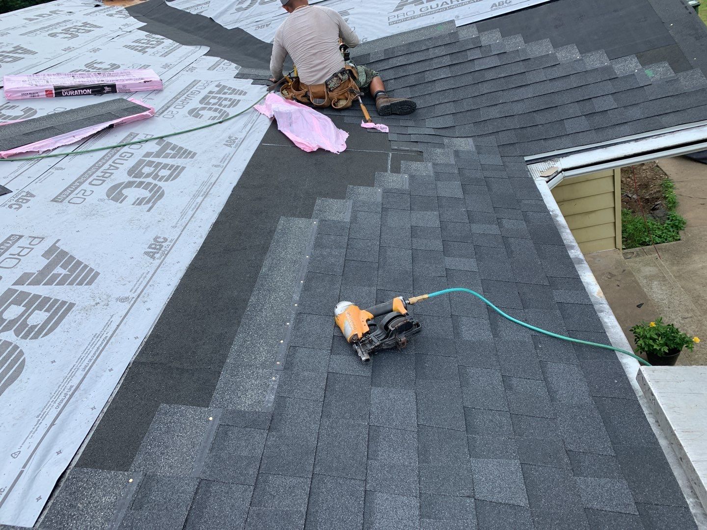 Siding Installation using Certainteed monogram charcoal gray Owens Corning Onyx Black by A Plus Exterior