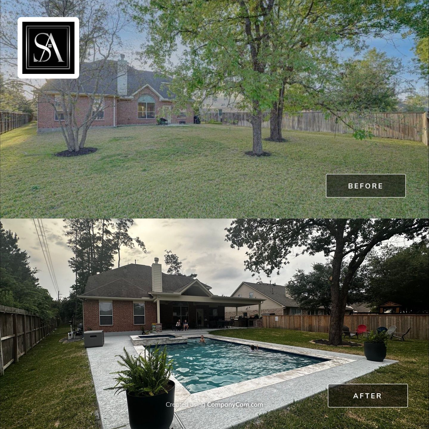 Pool, Patio Cover and Summer Kitchen in Creekside by SophAlx LLC