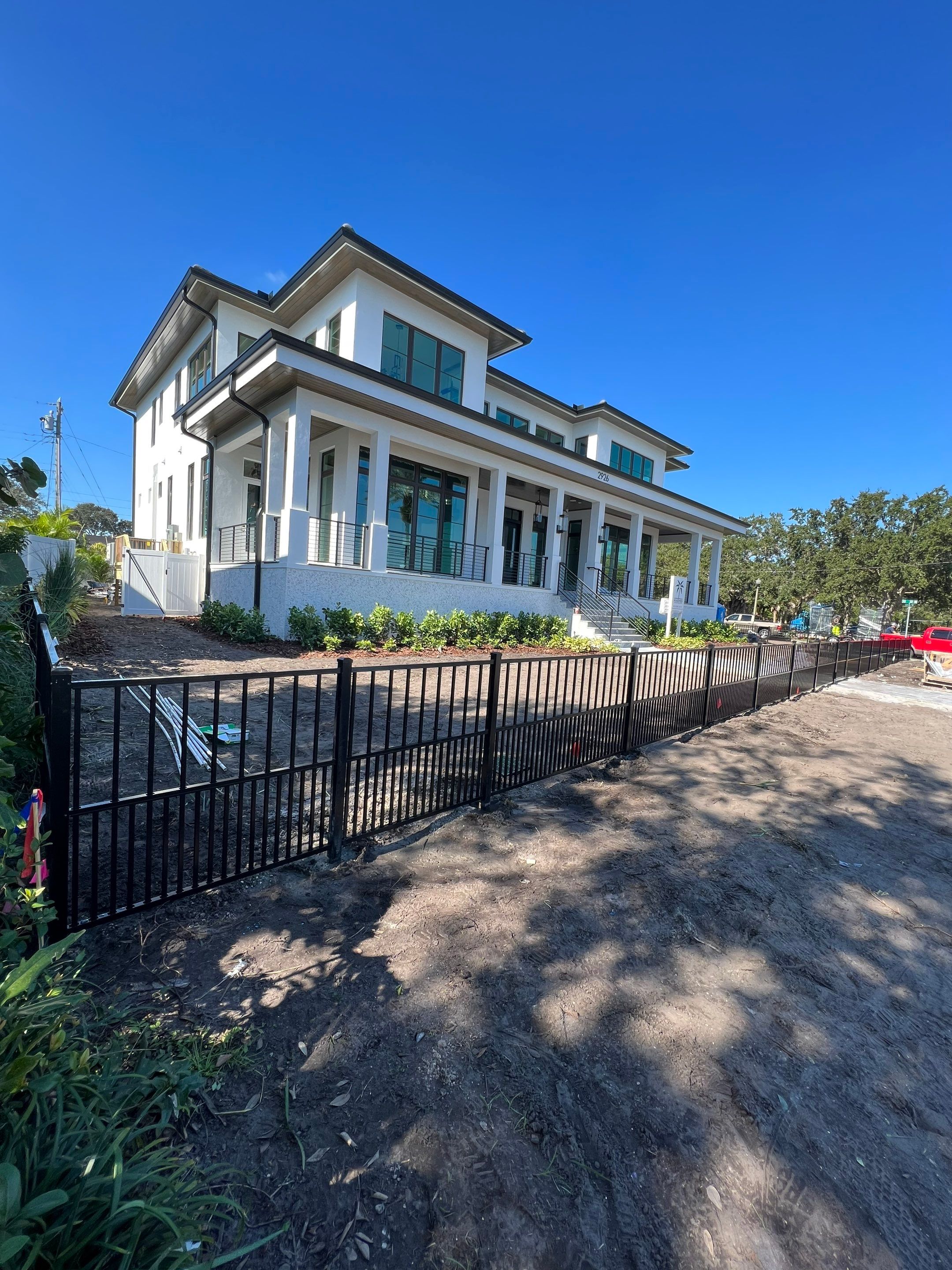 Aluminum Fence Installation using 3 Rail Aluminum Puppy Picket Fence by Asap fence and gates, LLC