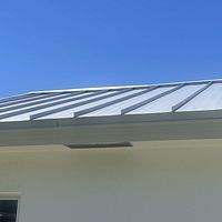 .032 Aluminum 1.5" Mechanical Seam Silver Metallic by Total Roofing System The Metal Roof Experts