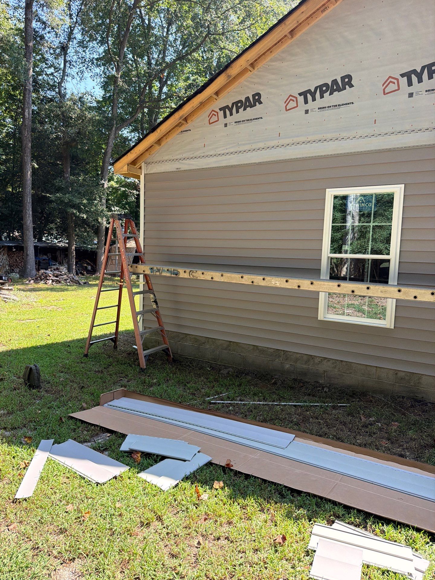 Single-Story New Construction Vinyl Siding Install in Gloucester by Cade Construction