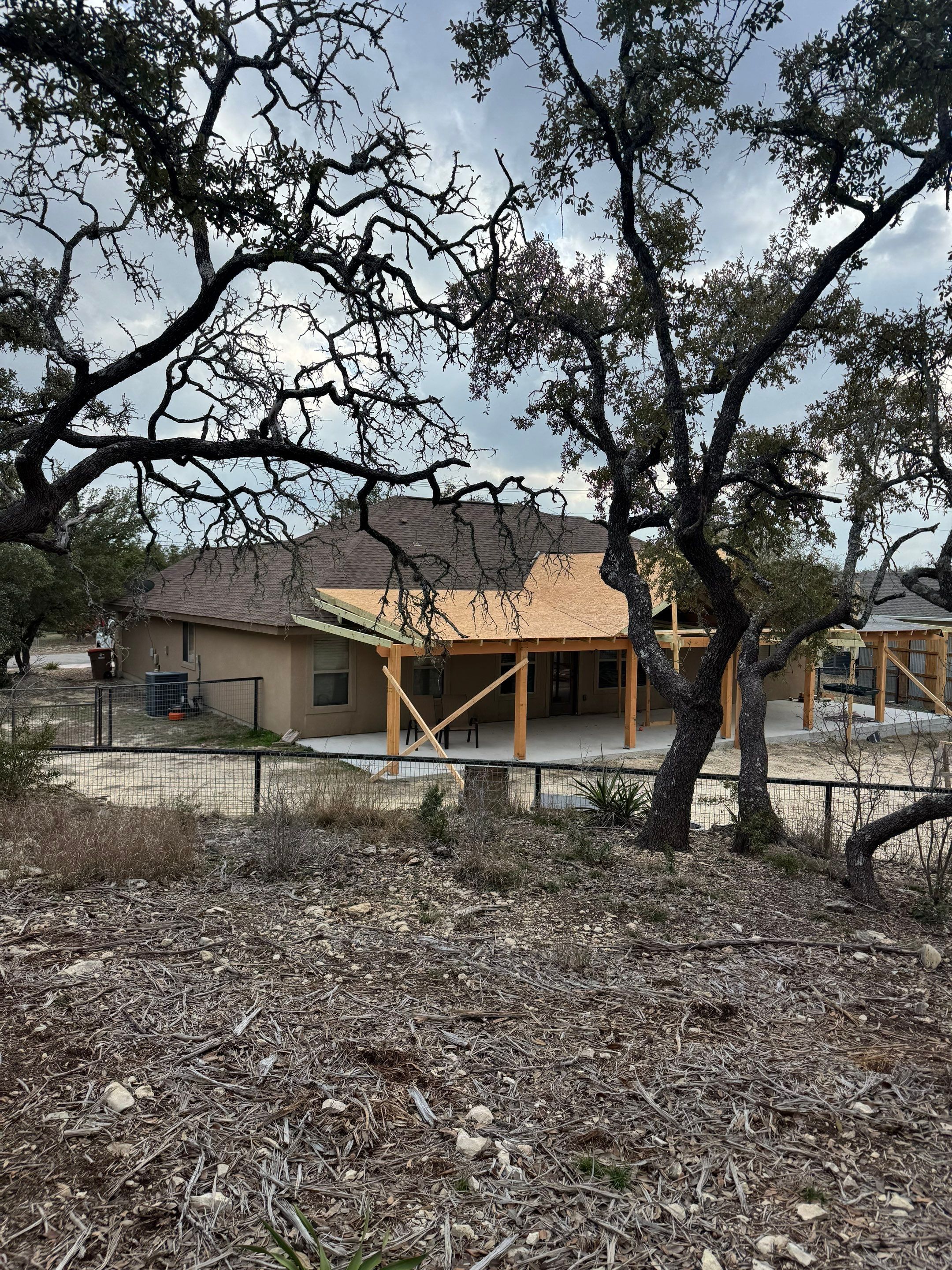 Reroof with Back Patio Addition using Owens Corning Duration Aged Copper by Lightning Exteriors