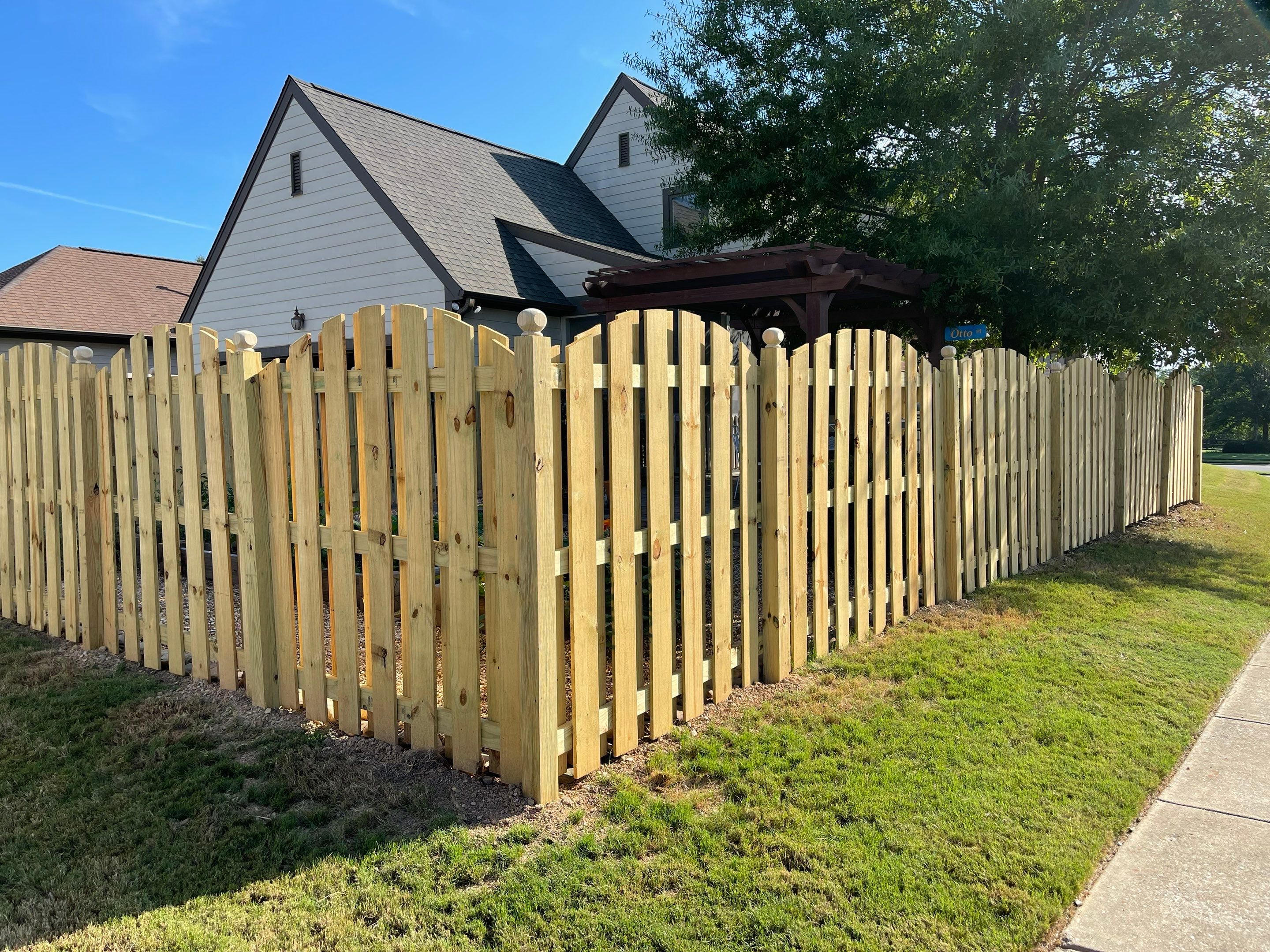 Chase Lake - Arched Shadowbox Fence by Pillar and Pine