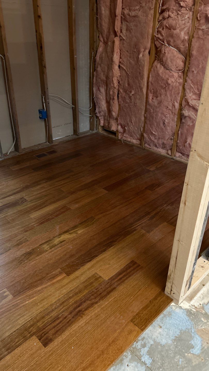 Work-in-progress wood floors for remodel by Footprints Floors of Nashville
