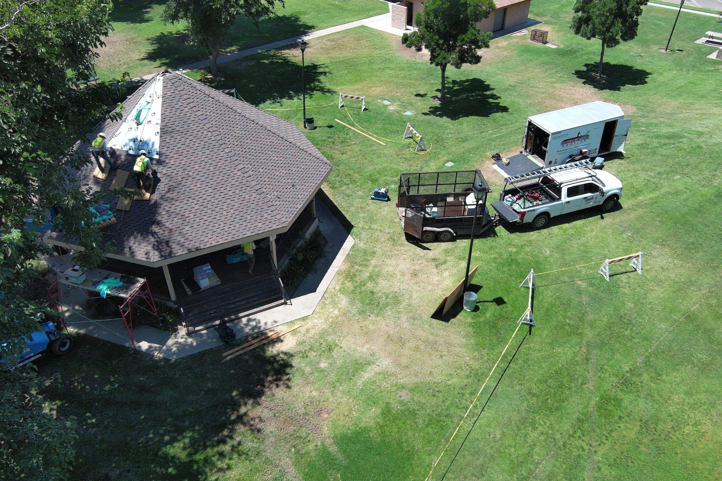 City of Gustine Gazebo project by Straight Edge Roofing Inc
