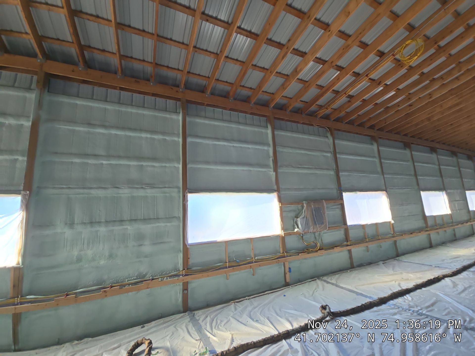 Exterior Walls using Closed-Cell Spray Foam by NYS Foam & Energy