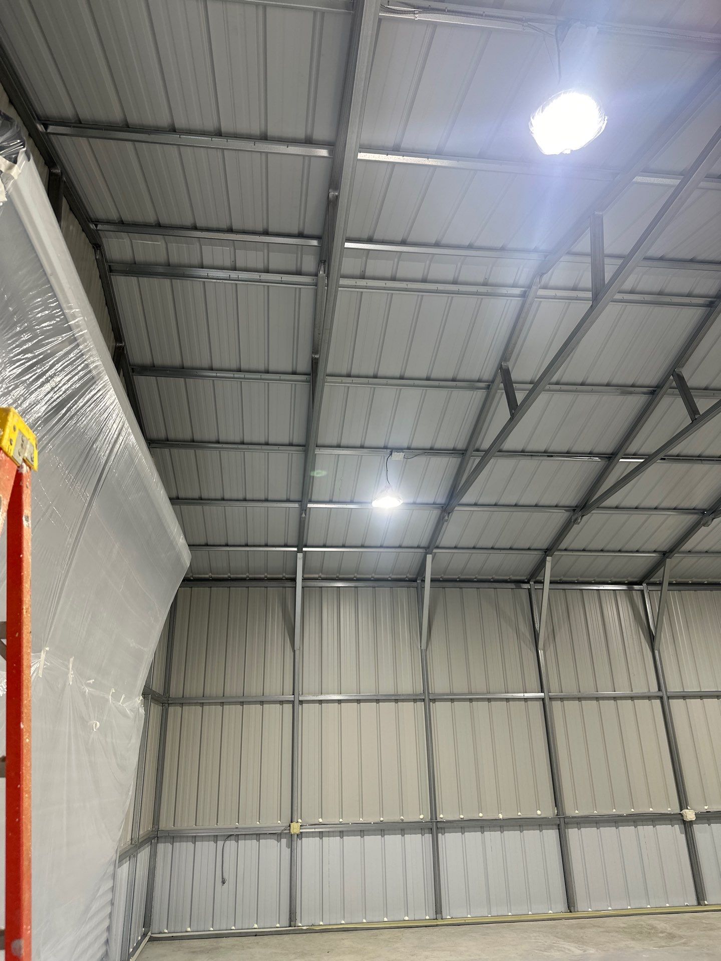 2" close cell foam on this new shop in Lavon Tx by Apex Insulation Solutions