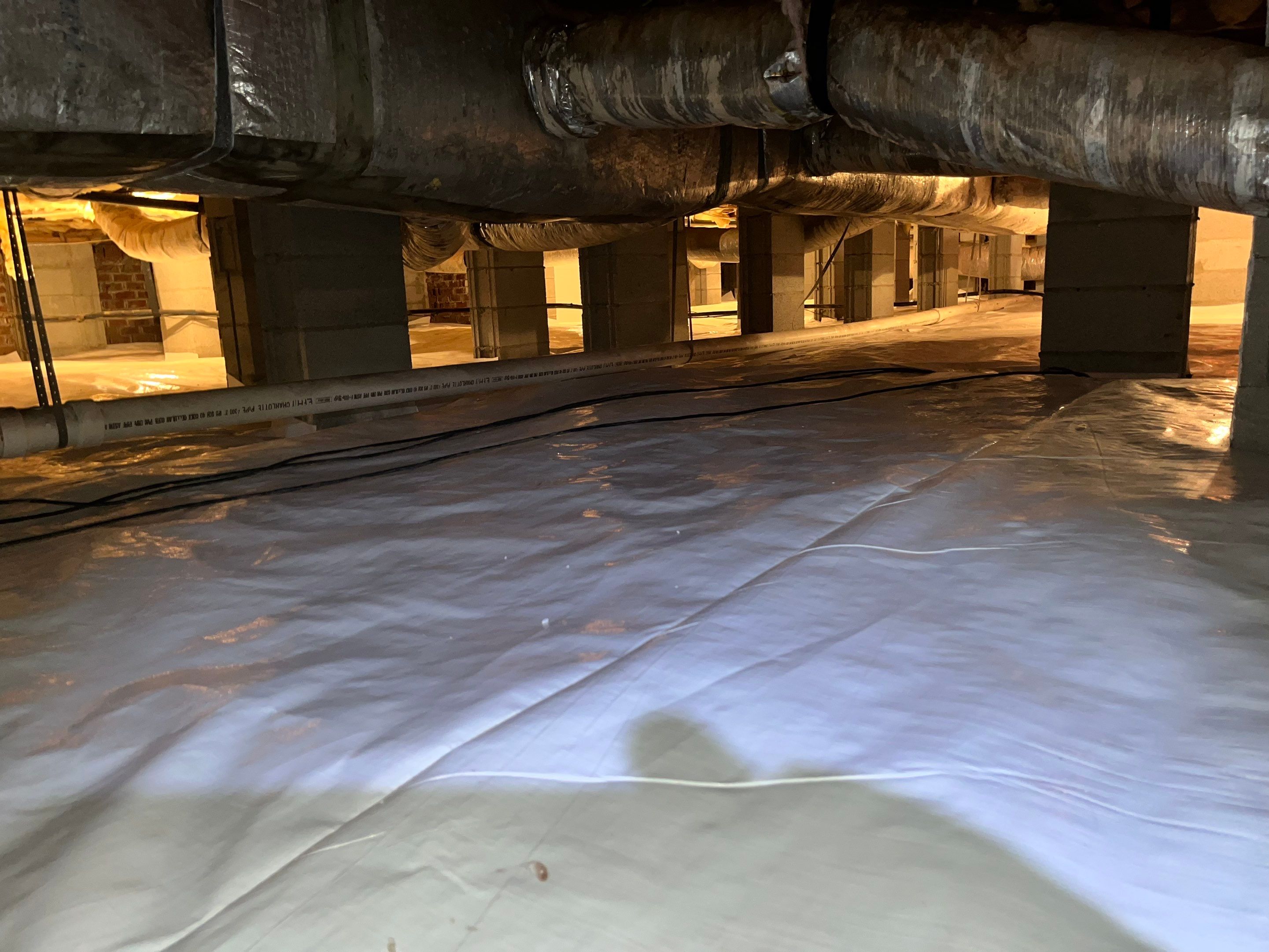 Dehumidifier and Moisture Barrier install with Structural repairs. by Impact Crawlspace