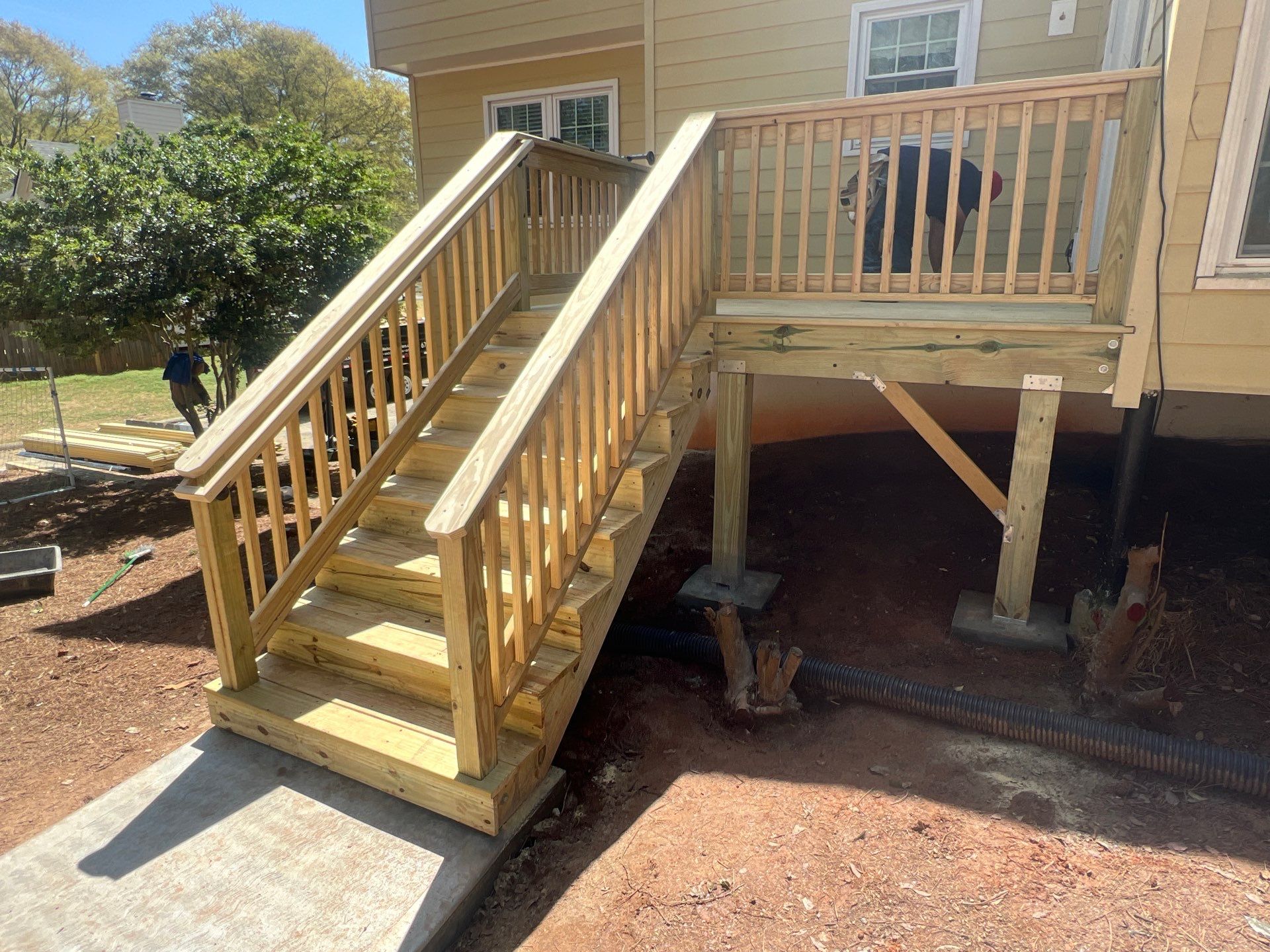 Roswell, GA Siding, Rotten Wood, Front Door Replacement, Exterior Paint, and Wood Deck Rebuild by Nelson Exteriors 