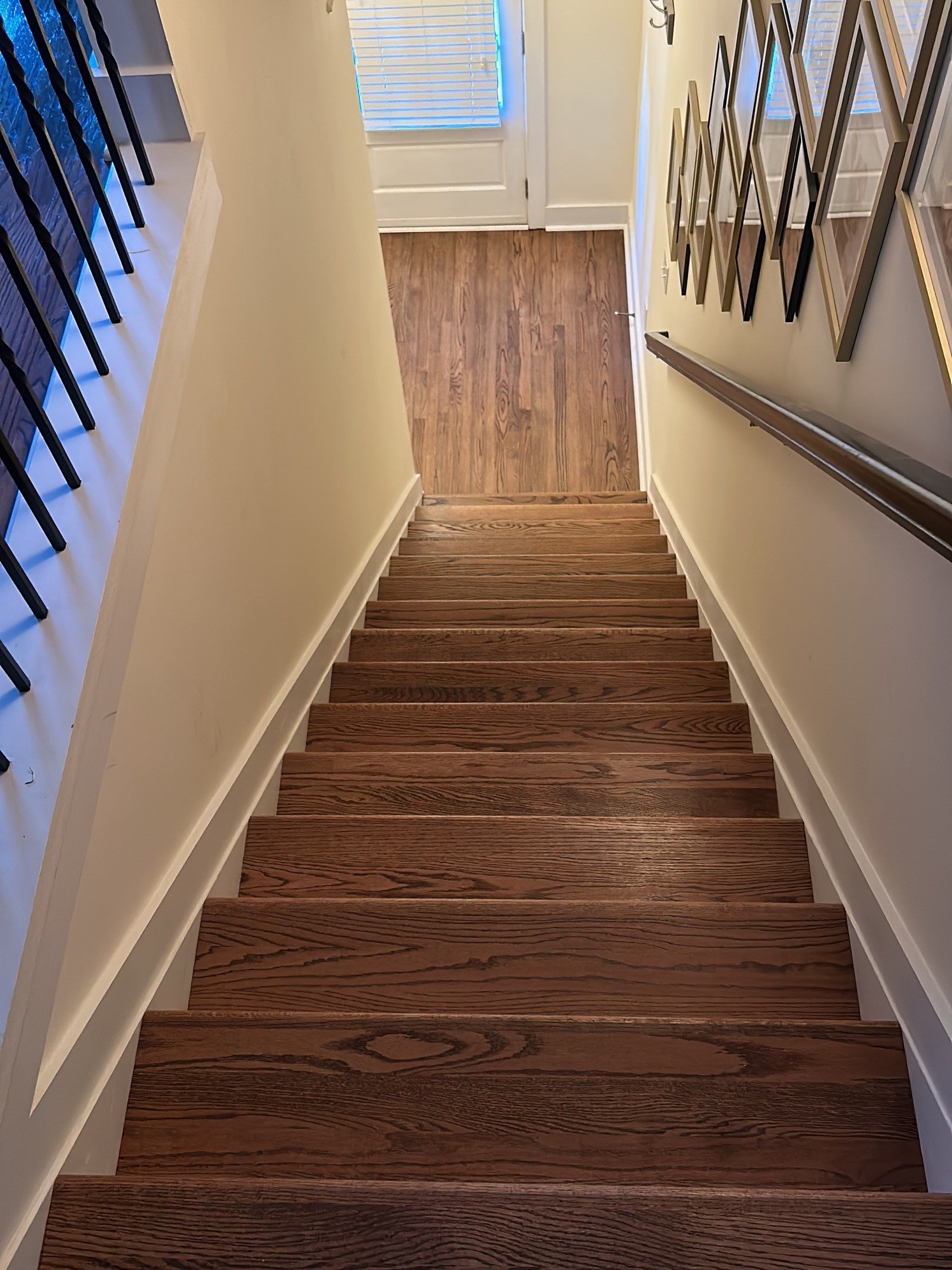 Classic Stair remodel with Oak Treads by Footprints Floors of East Atlanta