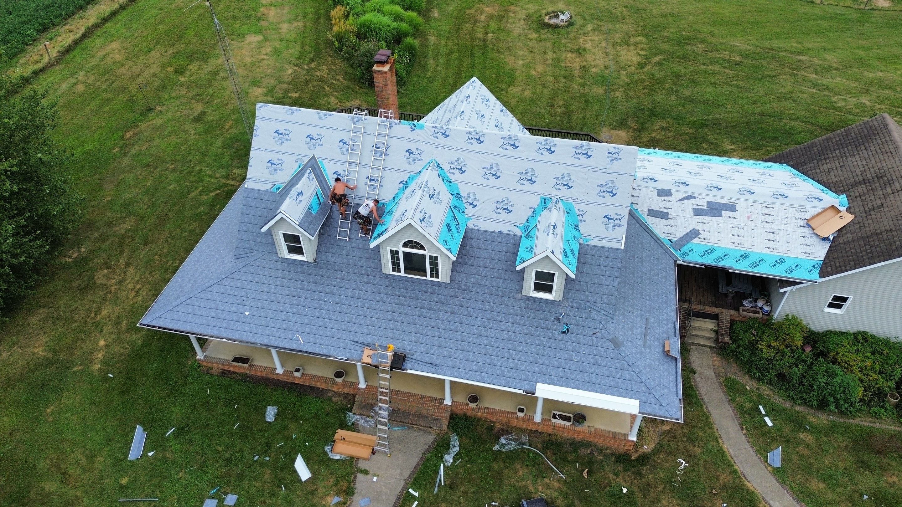 Residential Roofing Installation using ProVia Ironstone Slate Metal Roofing by RoofX 