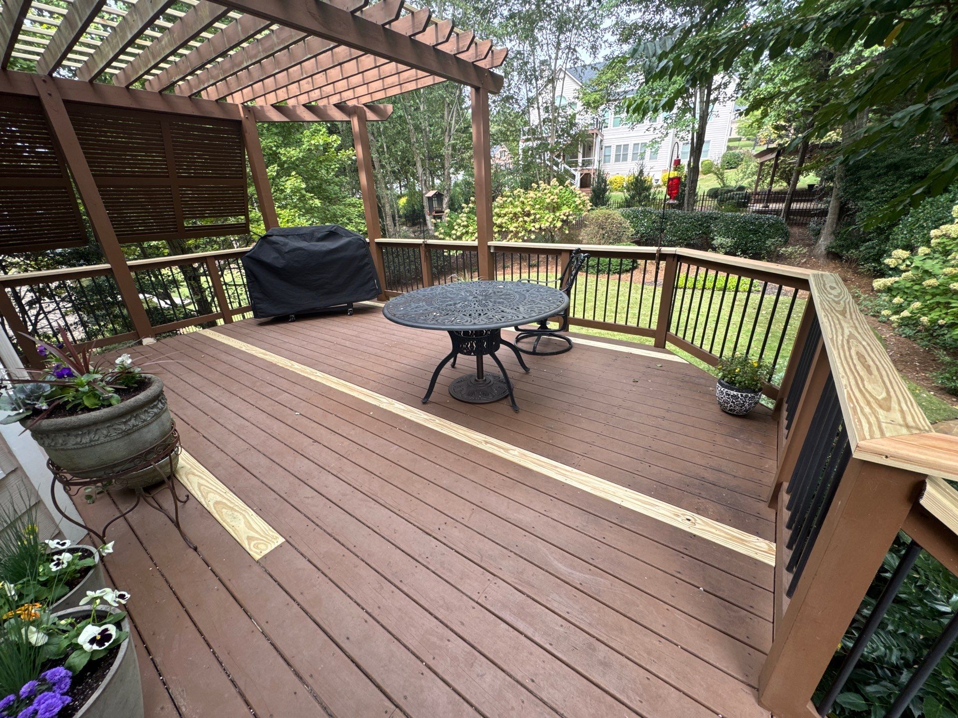 Exterior Deck and Pergola Staining Project in Kennesaw by Swift Home Renovations
