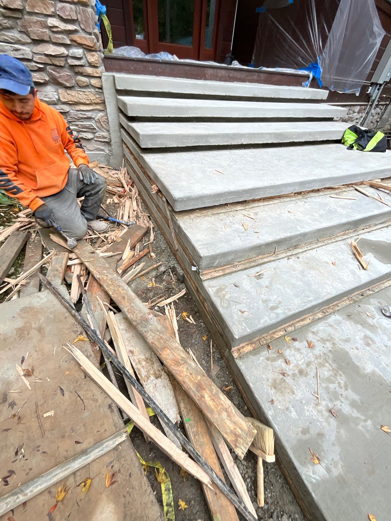 Pia | Custom Concrete Driveway, Walkway & Floating Steps by Jireh Asphalt & Concrete Inc 