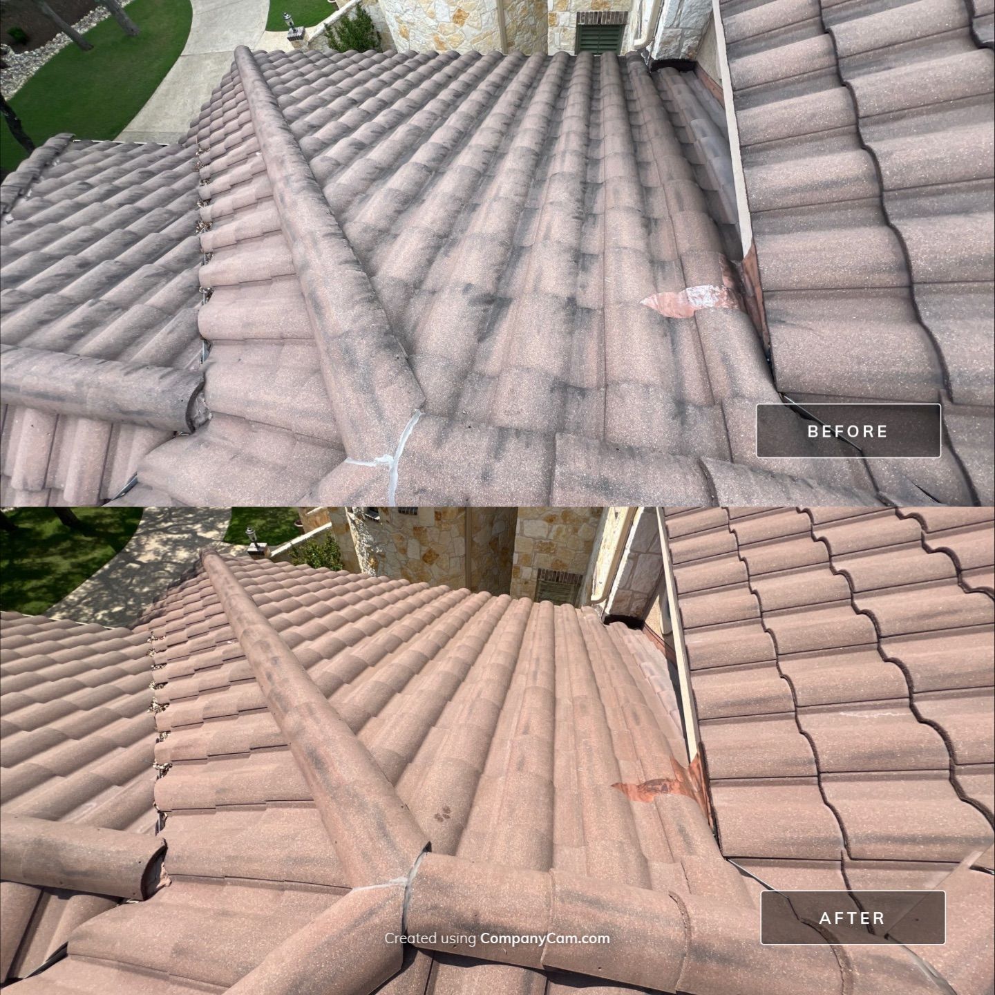 Tile Roof Washing Project in Garden Ridge by Bright Choice