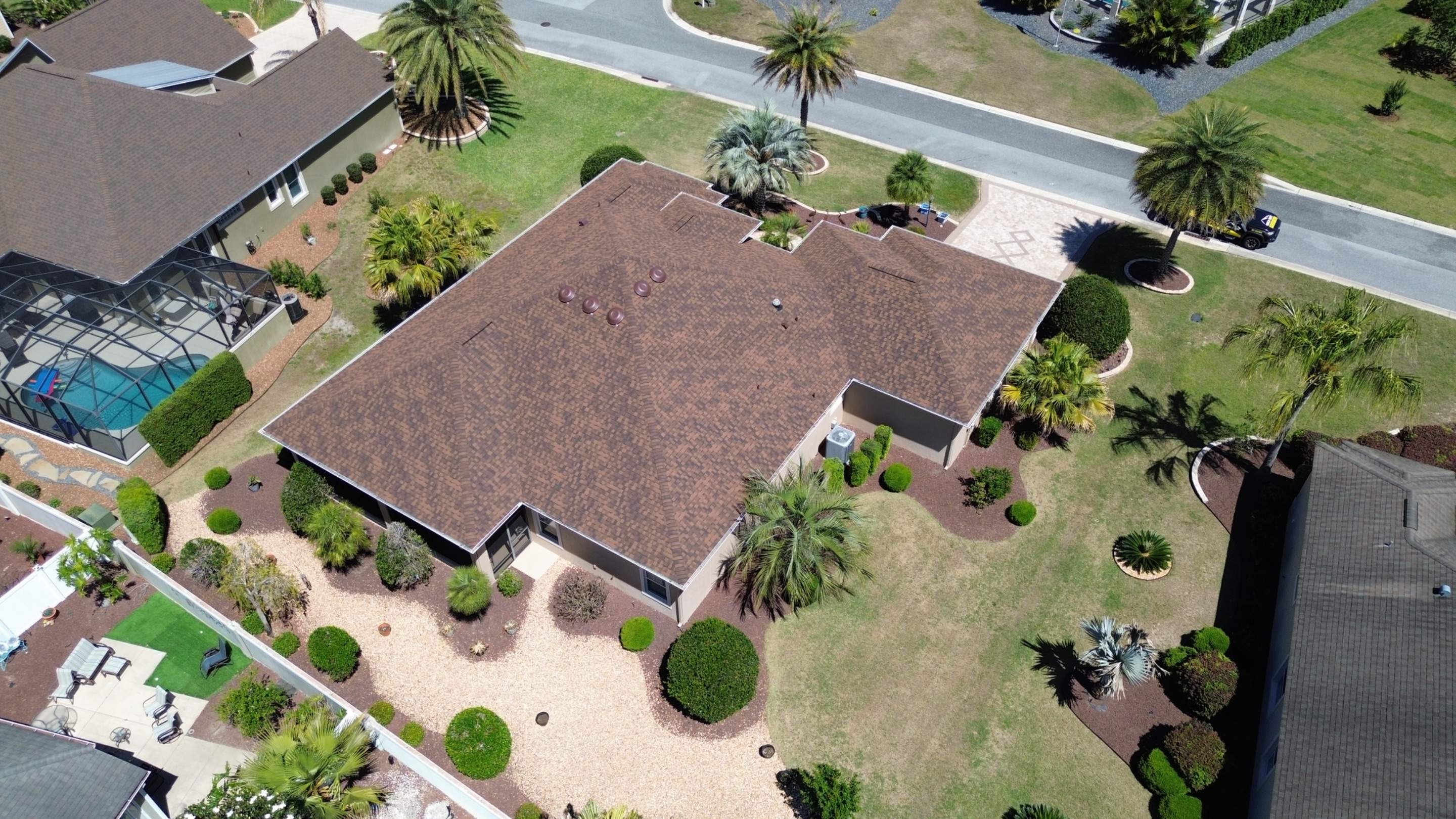 Drone pictures in The Villages by Gold Key Roofing