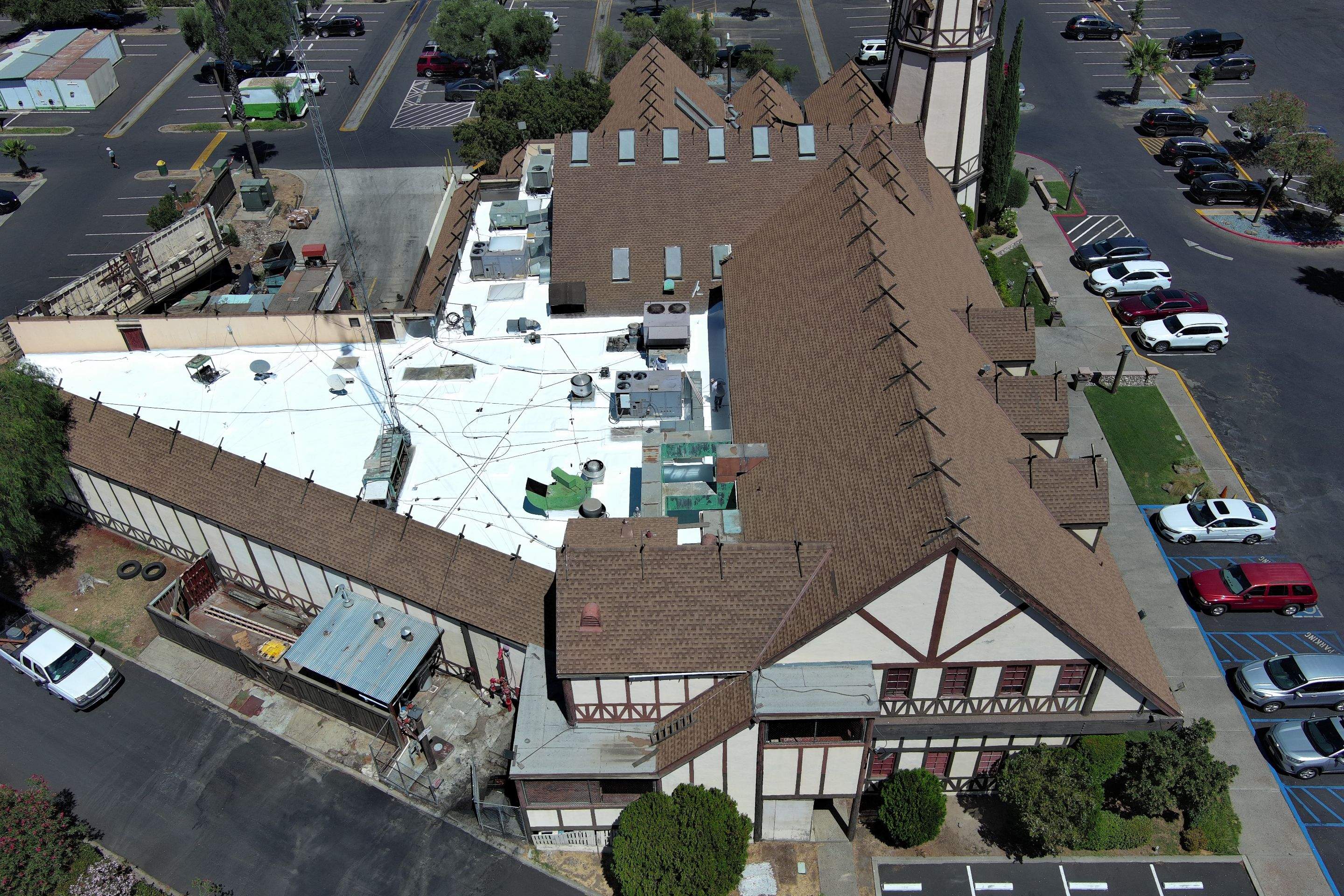 Spray foam and coatings using General Coatings acrylic coatings and spray foam by Straight Edge Roofing Inc