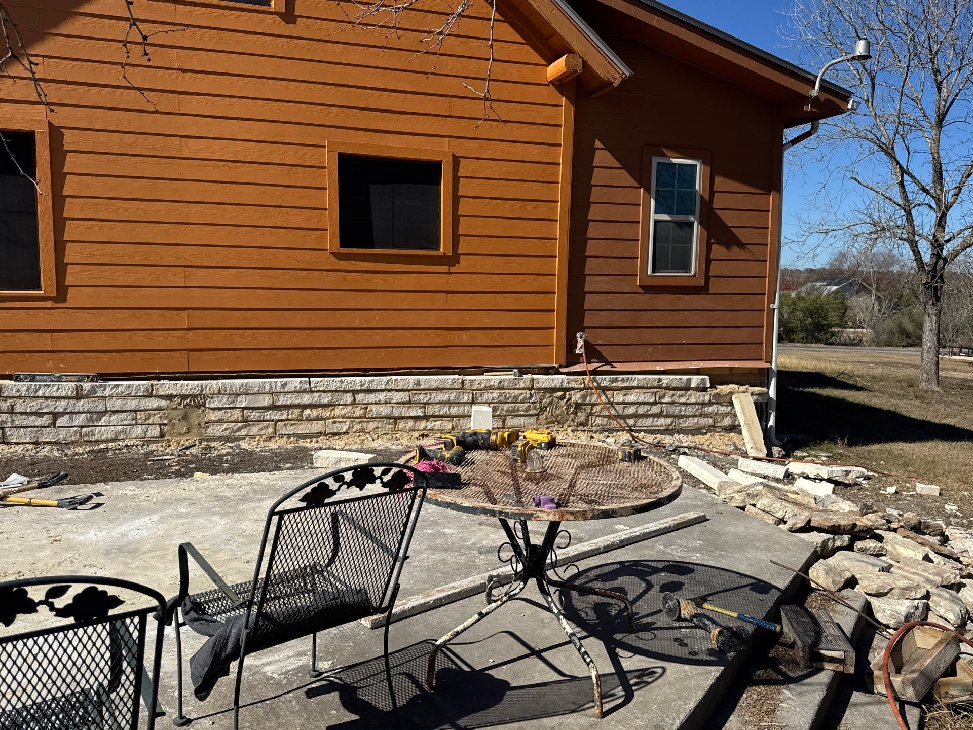 Rock removal and stone installation  by TXN Remodeling n Construction
