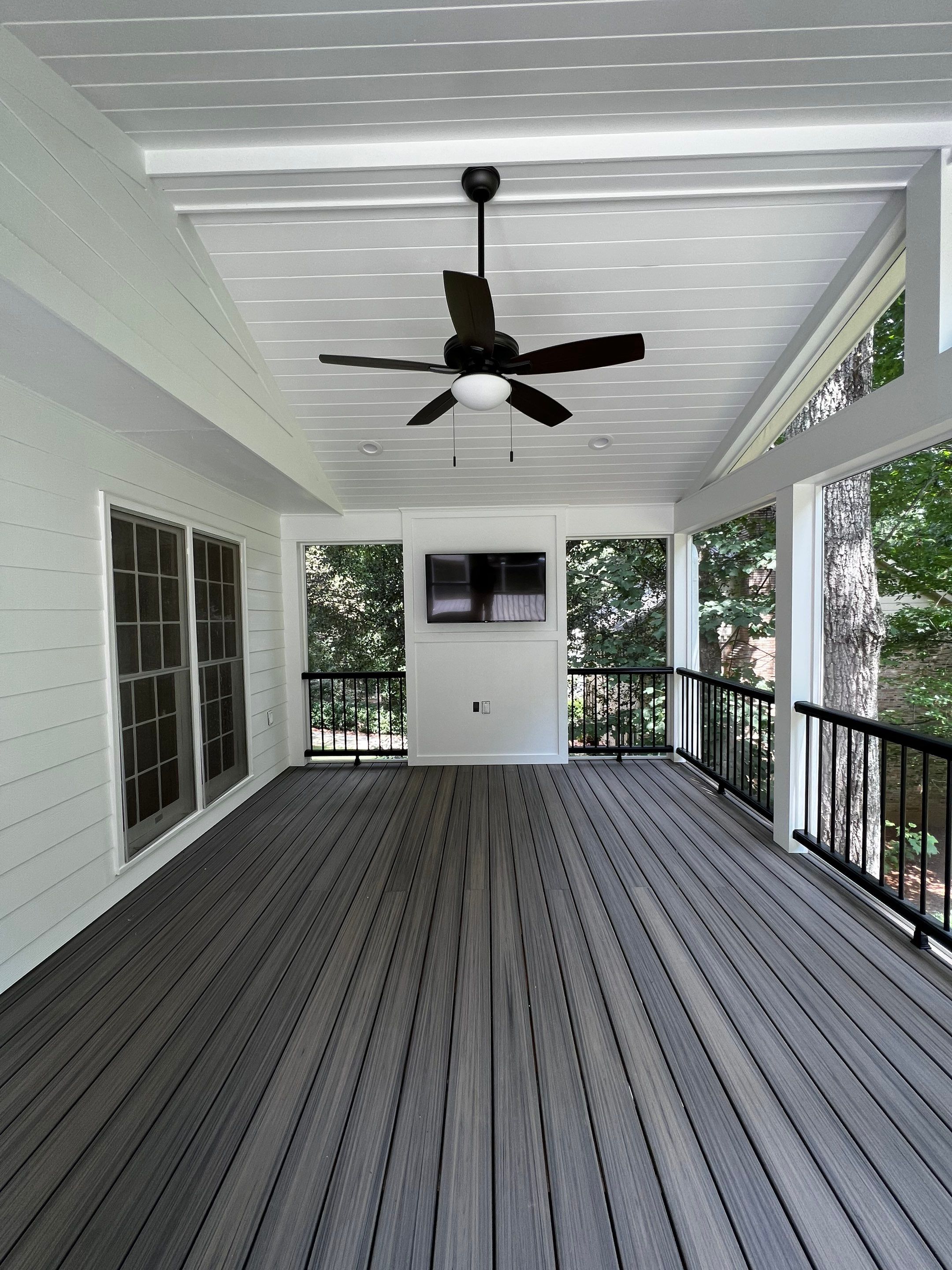 Elevated Composite Deck and Screened Porch Construction in Duluth by Swift Home Renovations 