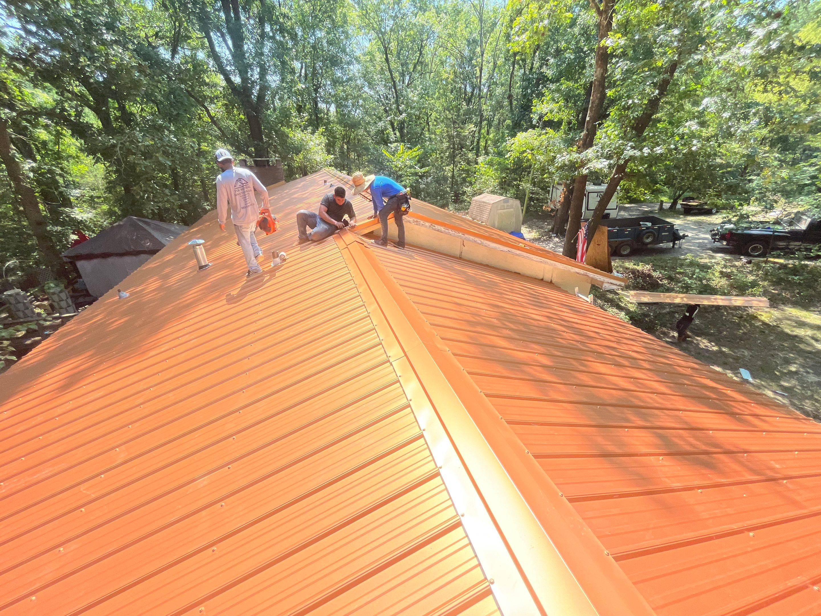 Residential Metal Roof Replacement using Reed's Metals: 29 GA. Colored Residential Panel by Hostetler Roofing