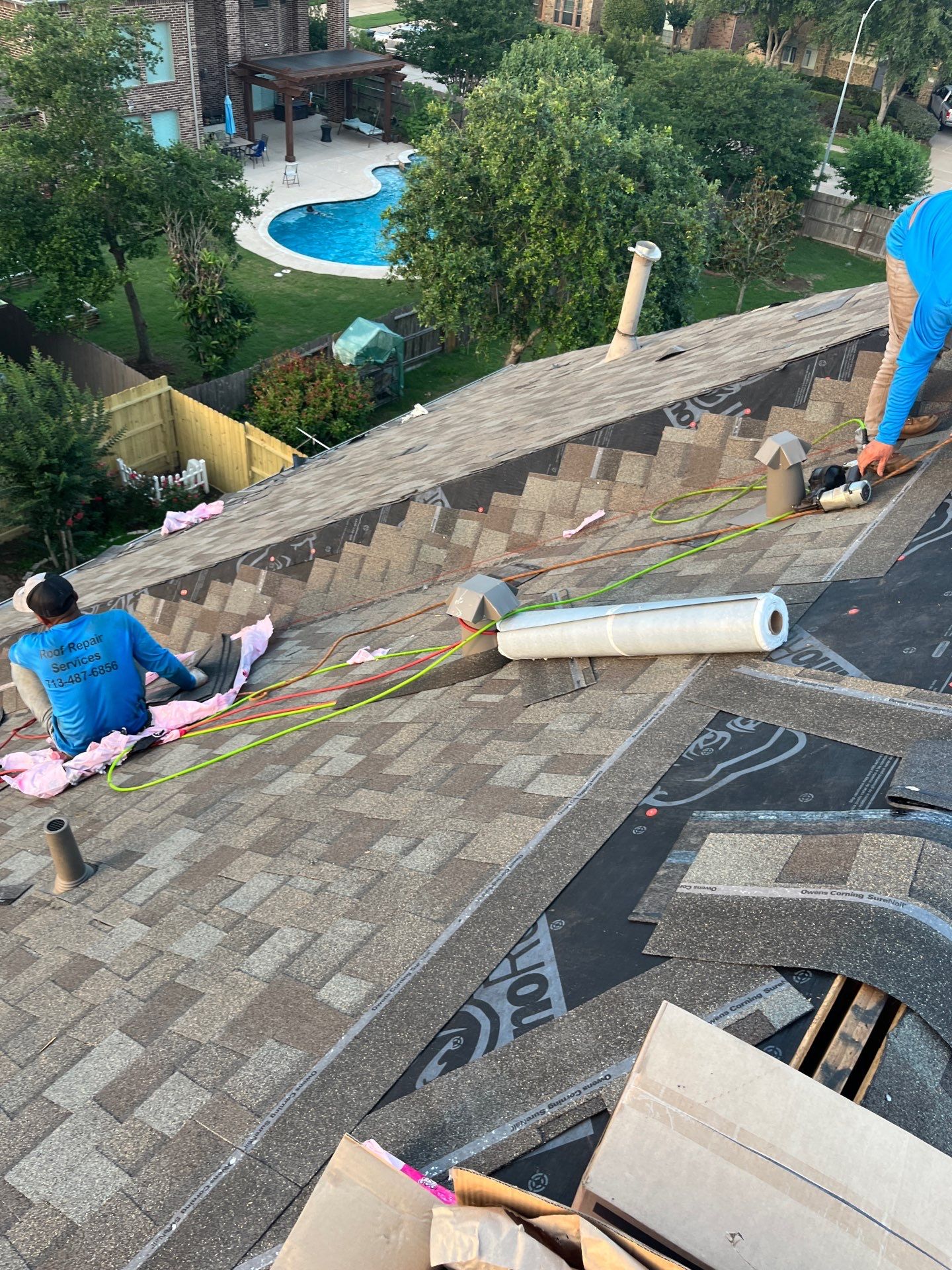 Residential Roofing Repair using Owen's Corning Duration (Lifetime) Shingles by Roof Repair Services LLC