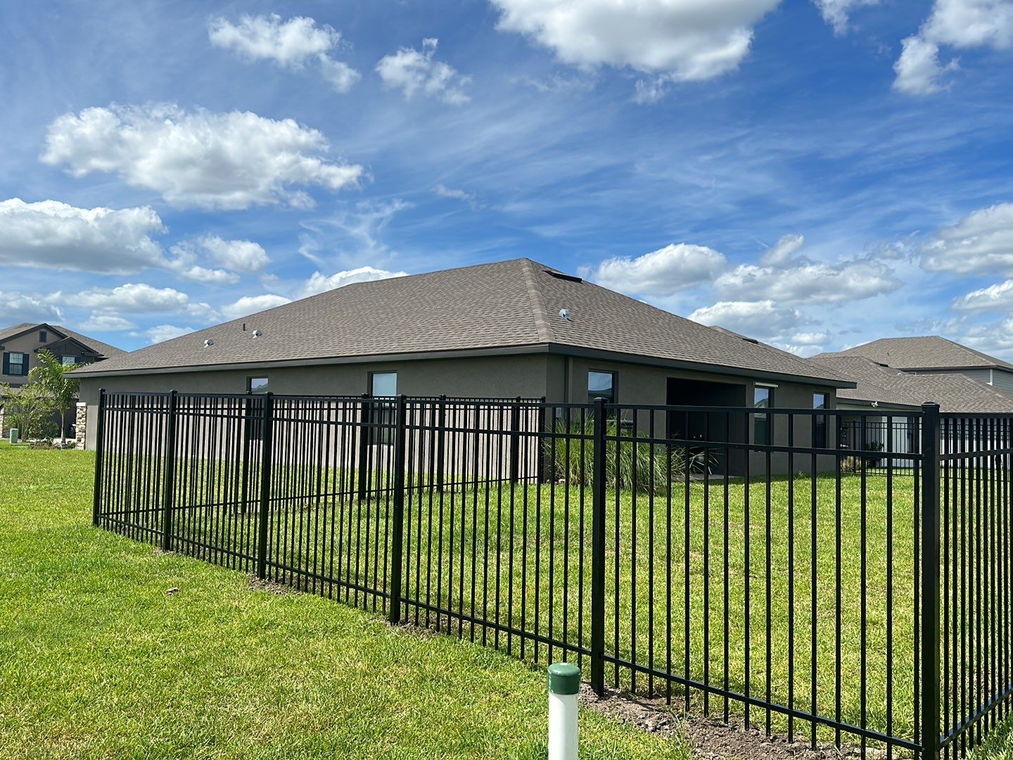 Aluminum Fence Installation using Black 3 Rail Aluminum Fence by Asap fence and gates, LLC