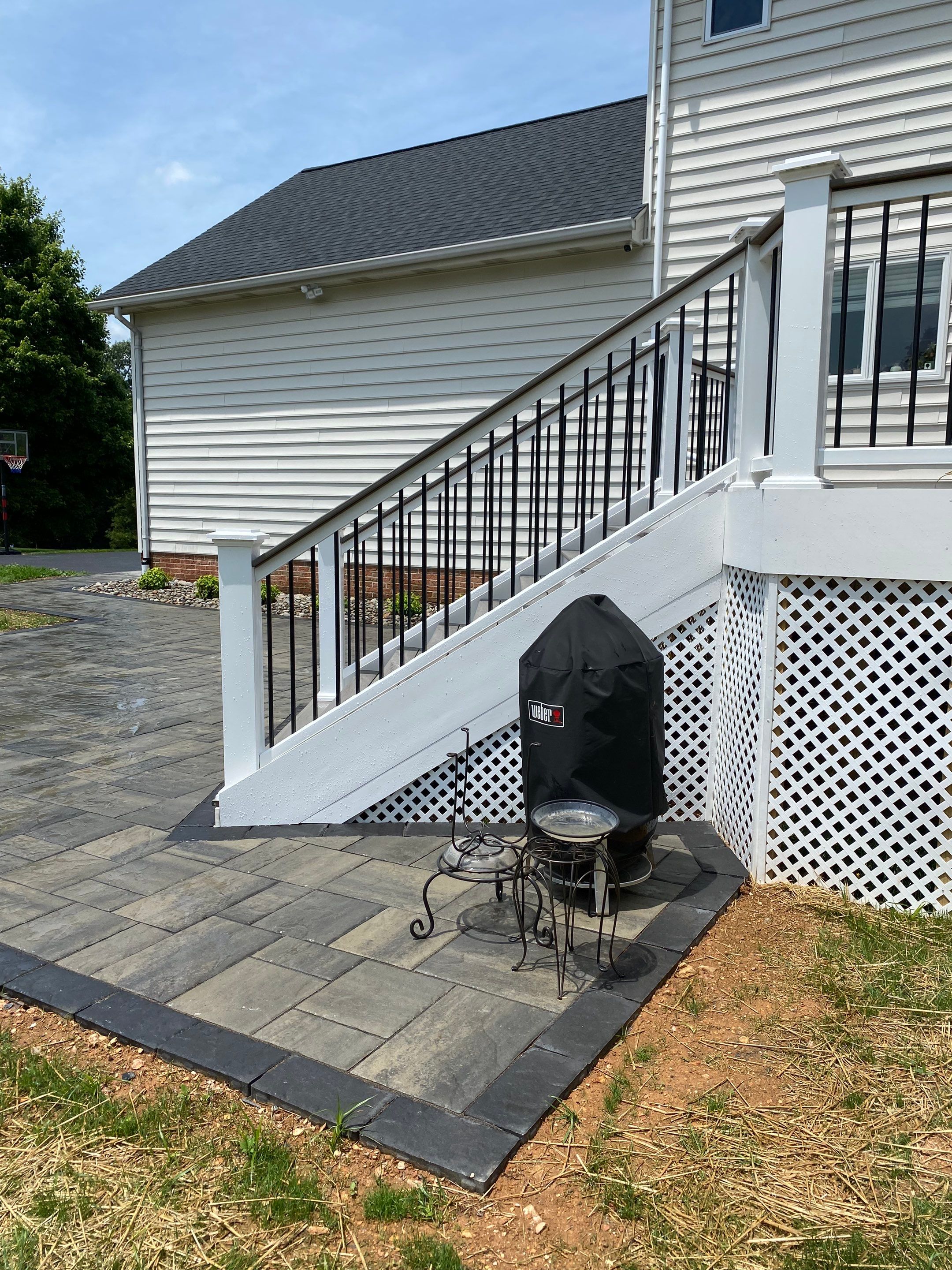 Backyard Transformation using Techo-Bloc Pavers by The Smet Companies, LLC