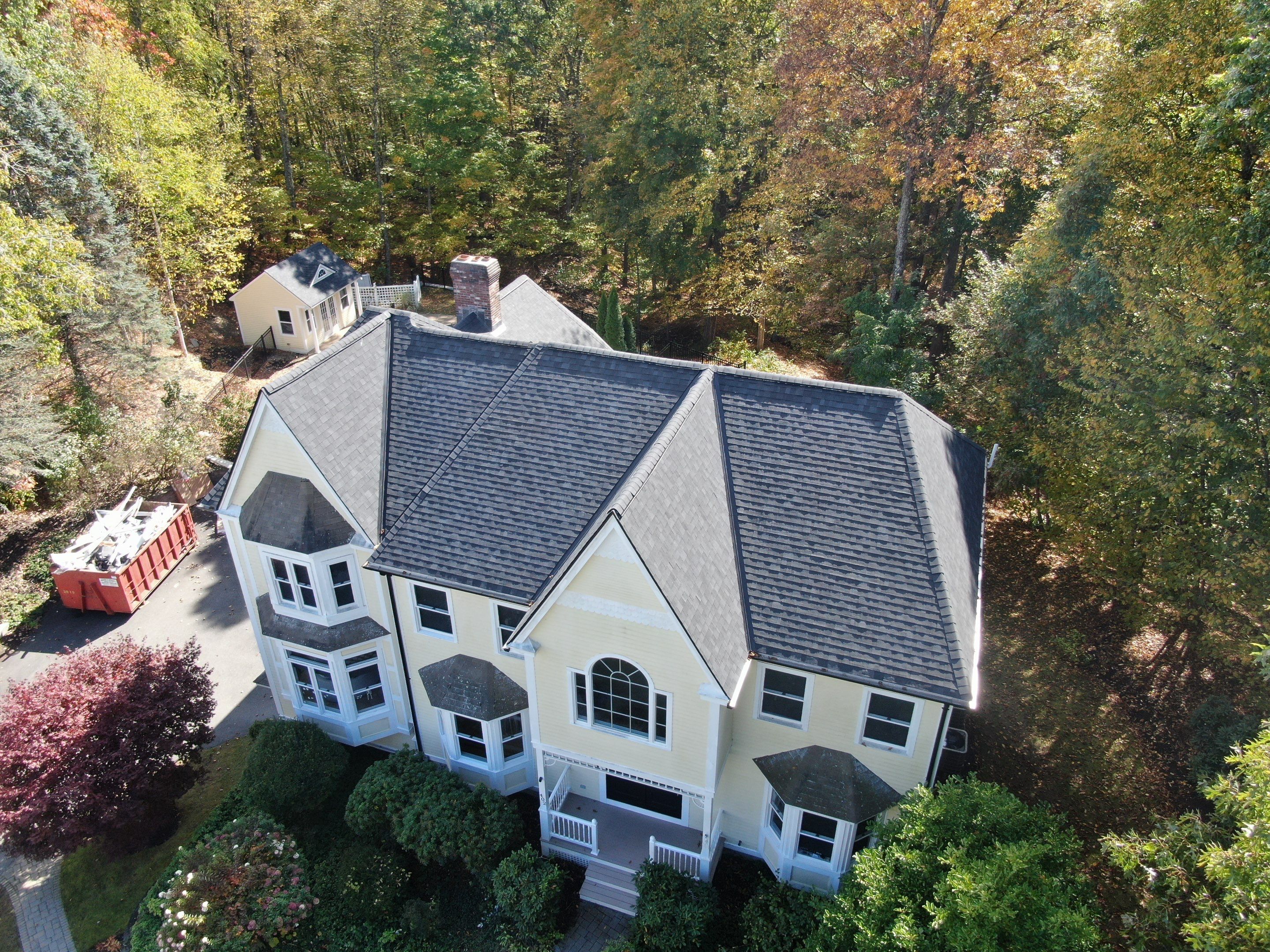 New Roof, Skylights, and Metal Accent Roof Installation in Groton by Mighty Dog Roofing of Greater Middlesex County