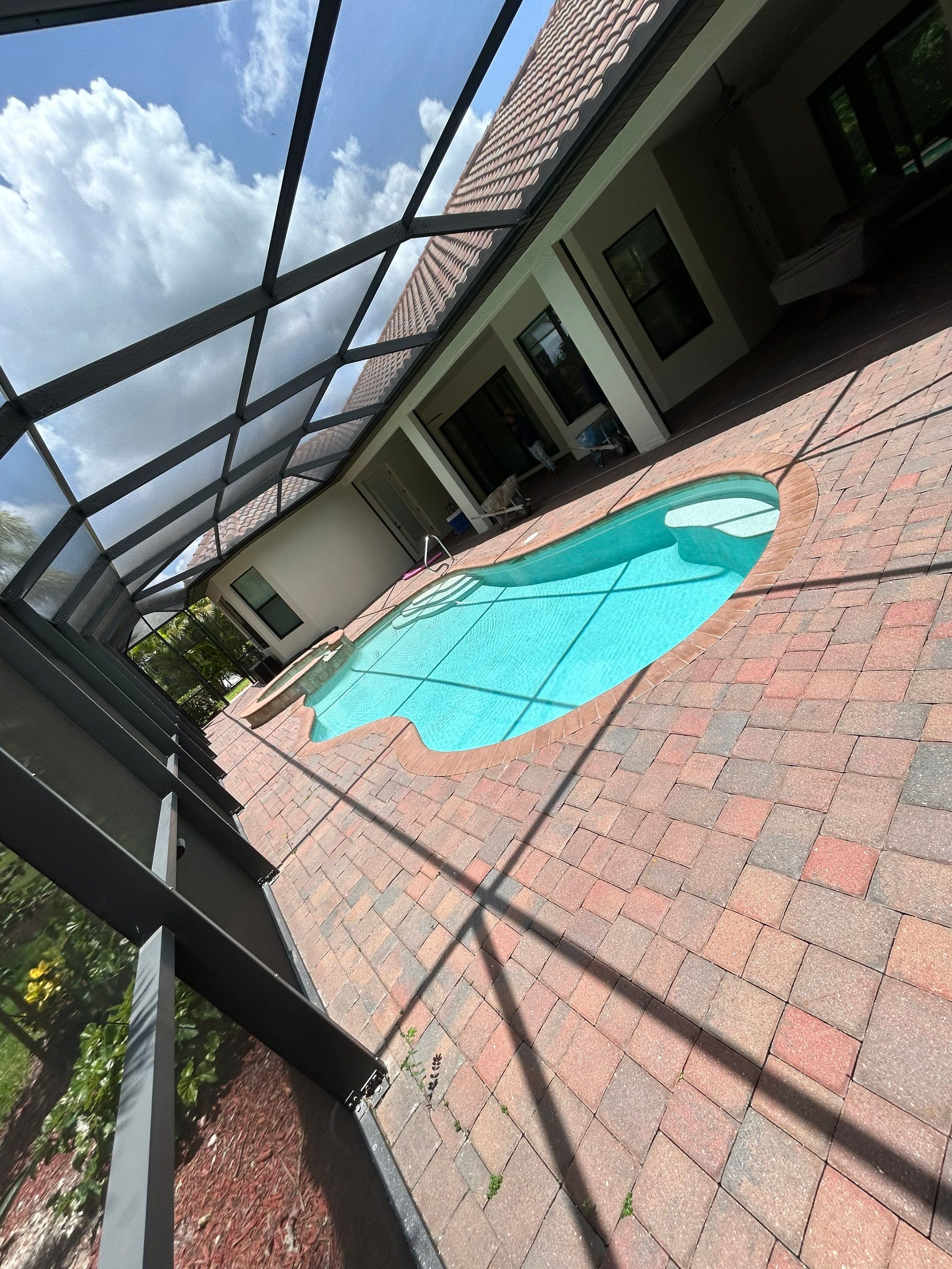 Textured Marble Pool Deck - Bonita National Golf & Country Club by Old Town Pavers Llc