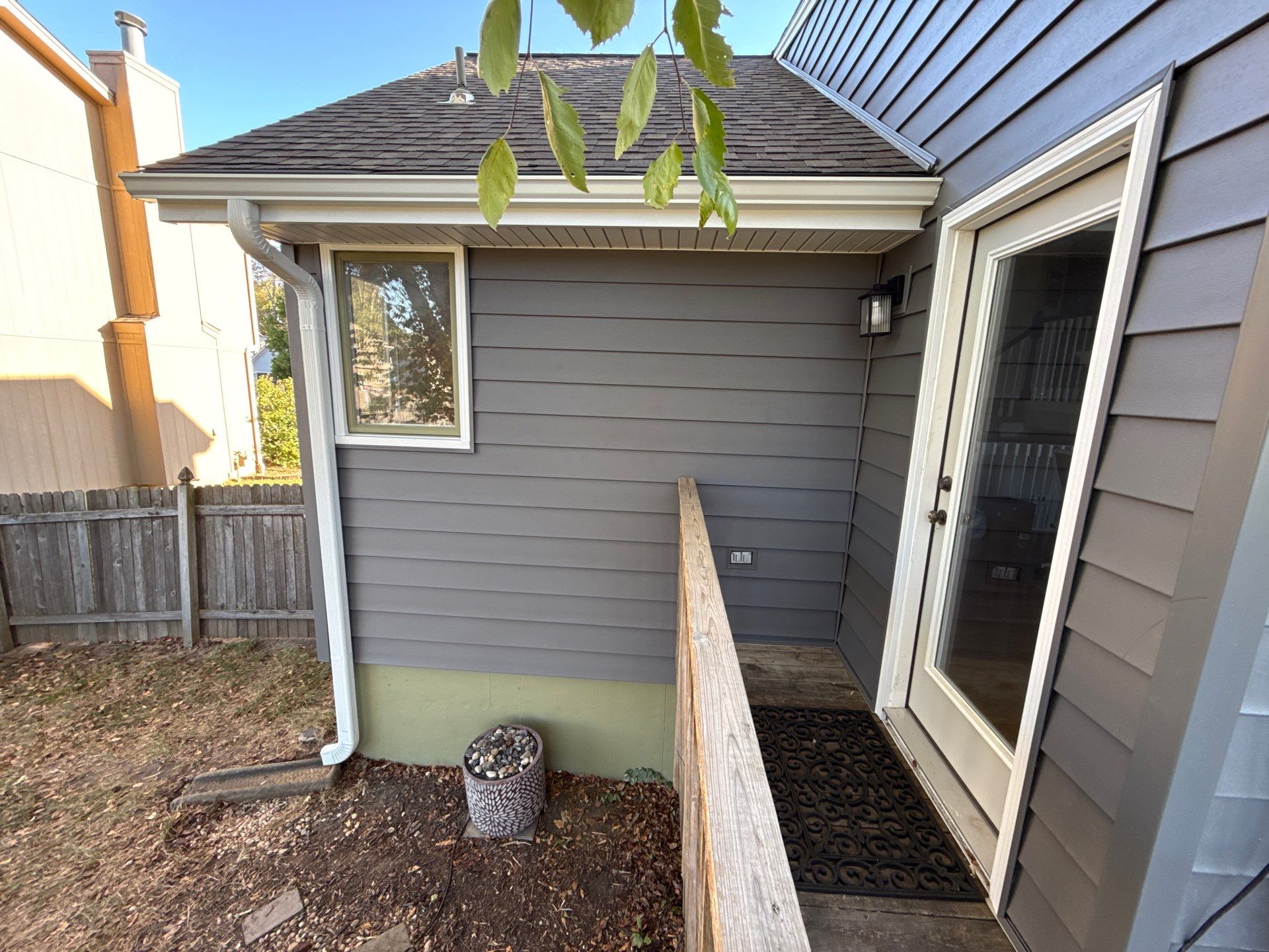Split Entry in Smokey Ash Craneboard D7 by EEC  Windows, Siding & Roofing 