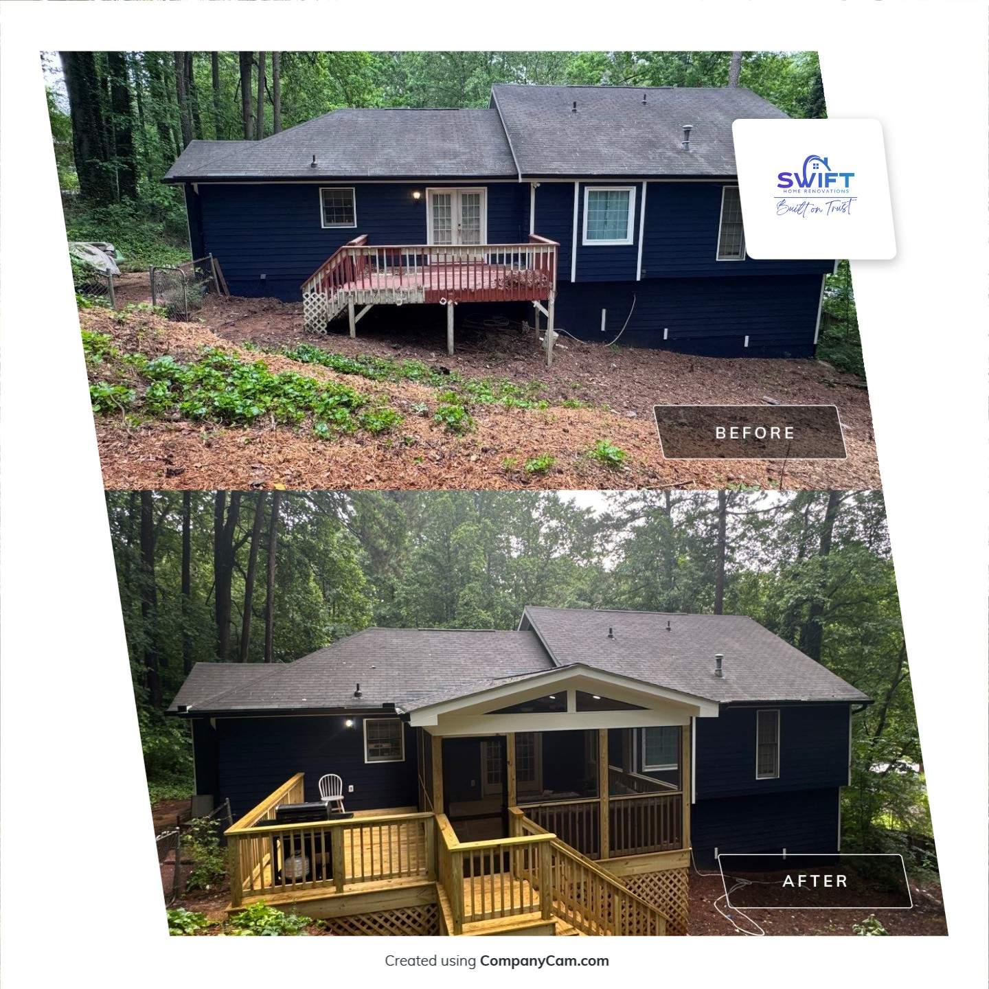 Custom Screened-In Porch and Multi-Level Deck Addition in Acworth by Swift Home Renovations