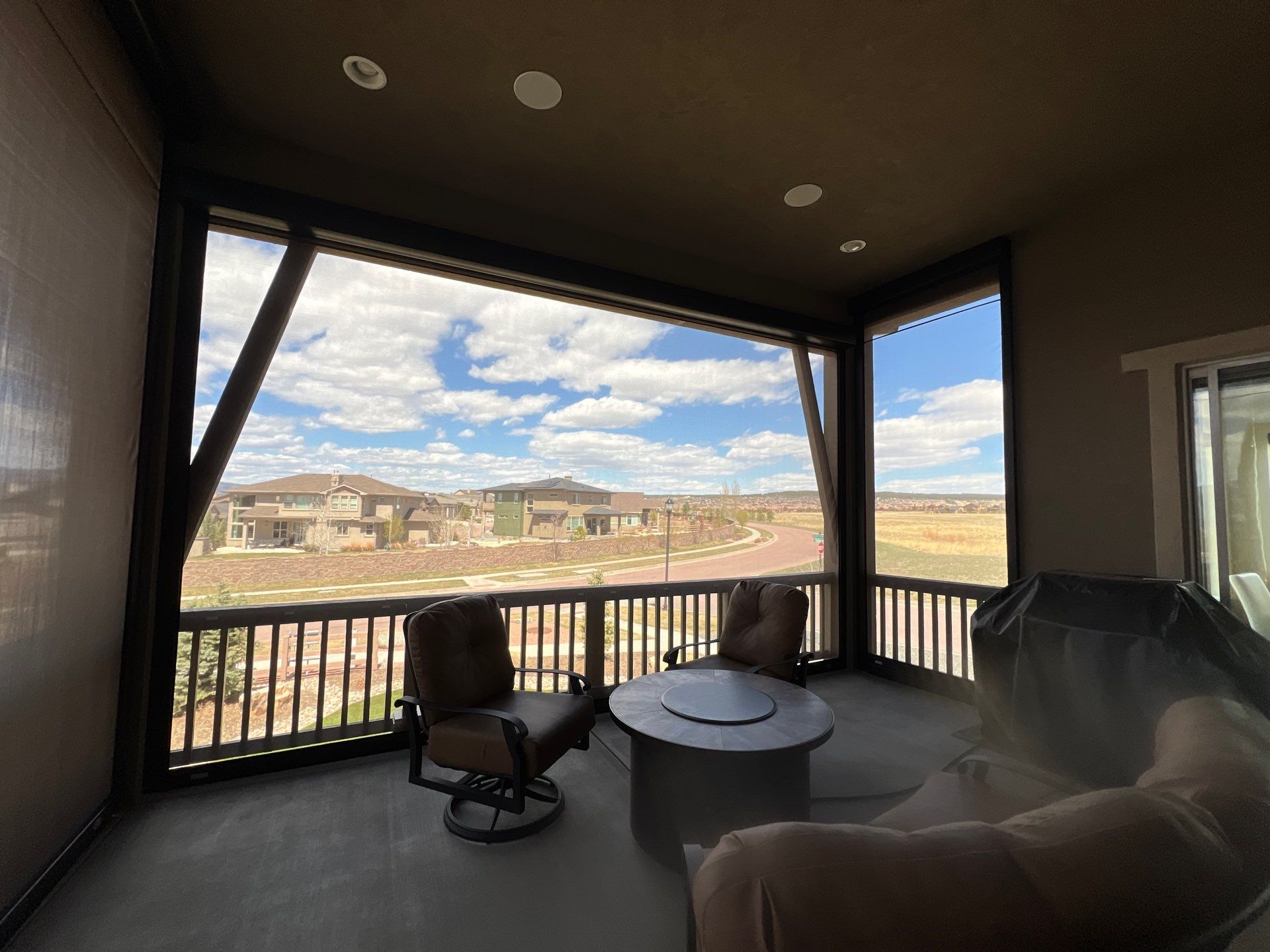 Motorized Screens using Progressive MagnaTrack Screens by Outdoor Solutions Colorado