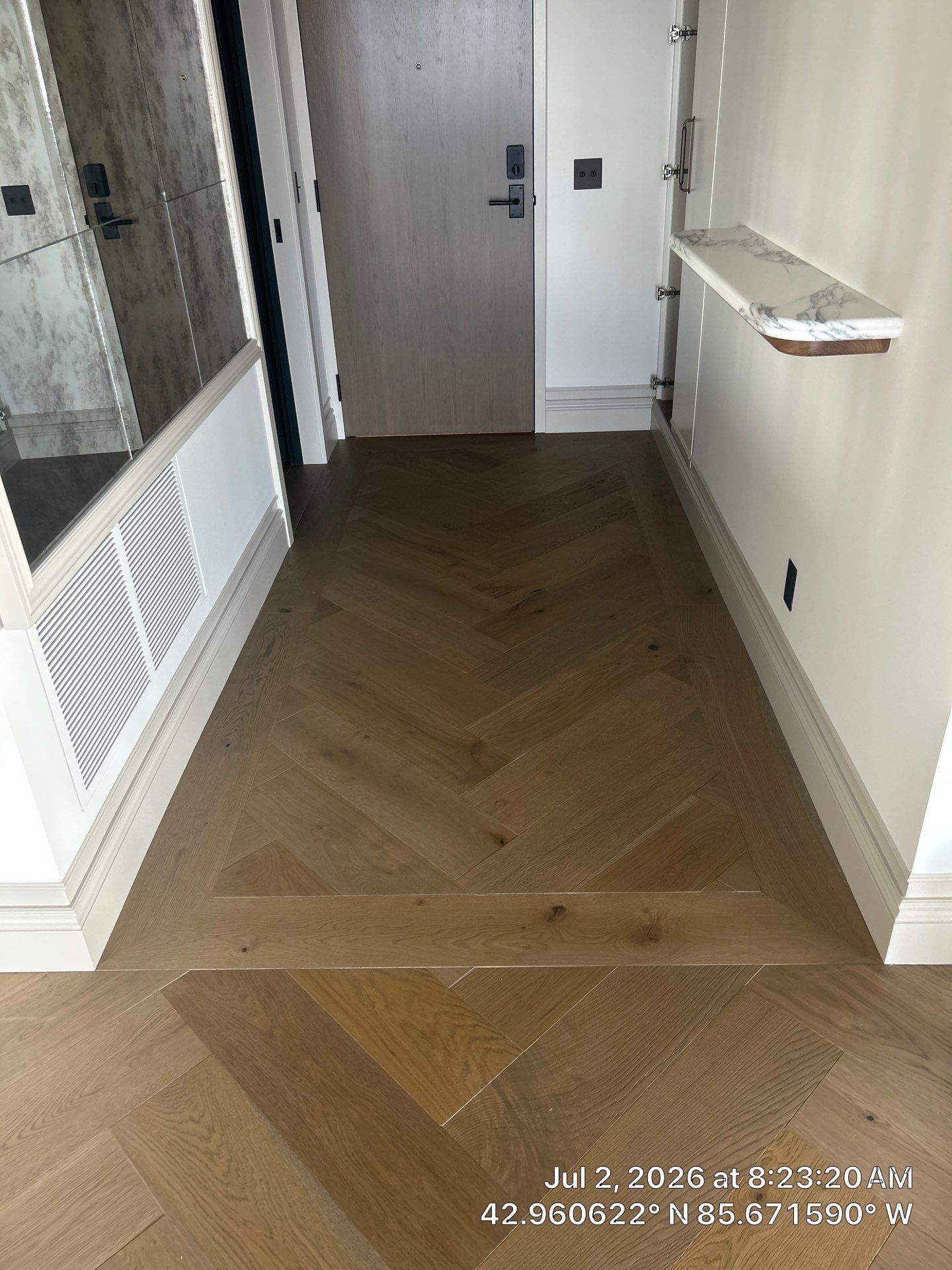 Herringbone Feature! by RTBaldwin Hardwood Floors