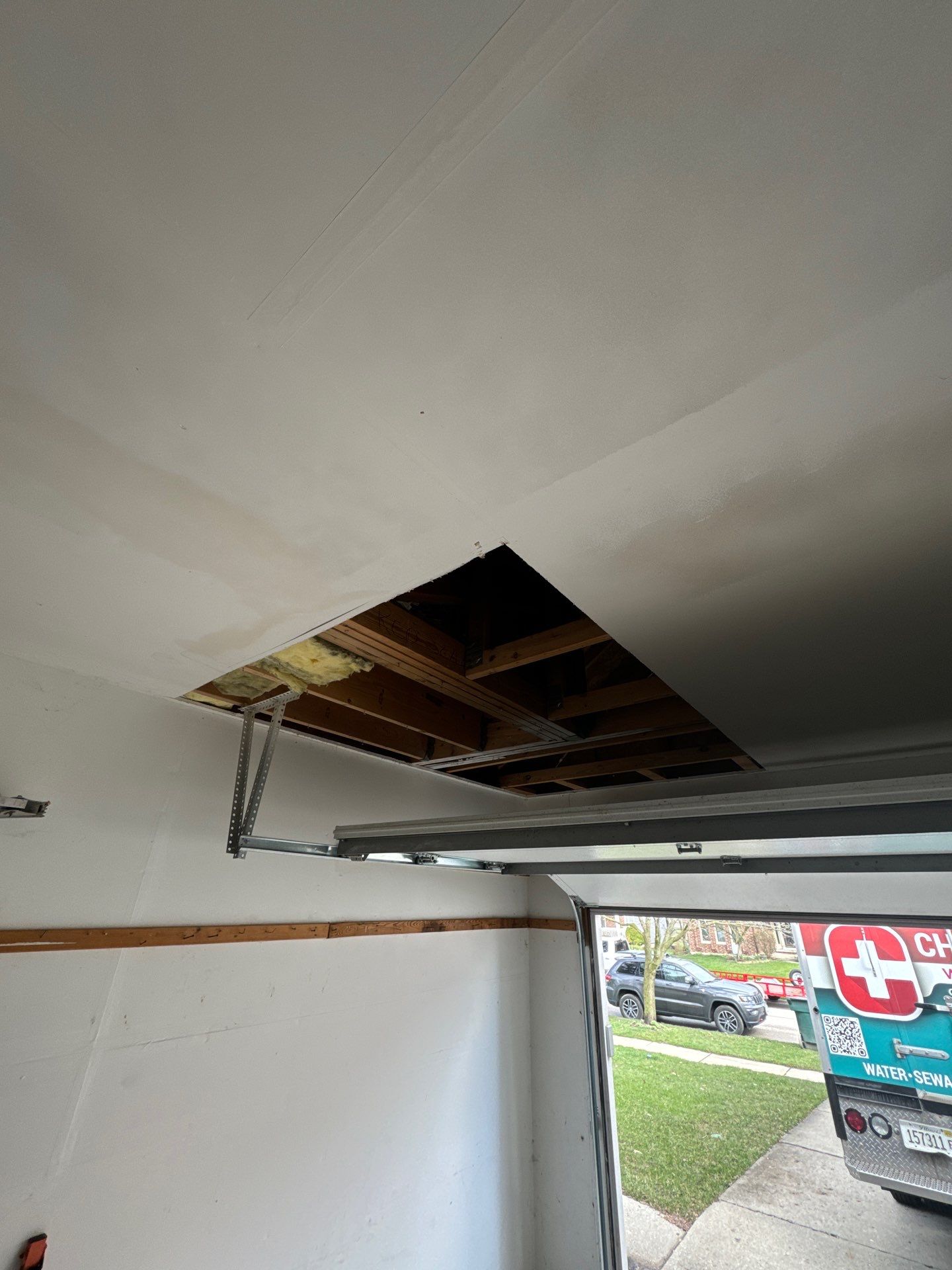 Garage Ceiling Water Damage/Mold Remediation by Chicagoland Water Medics