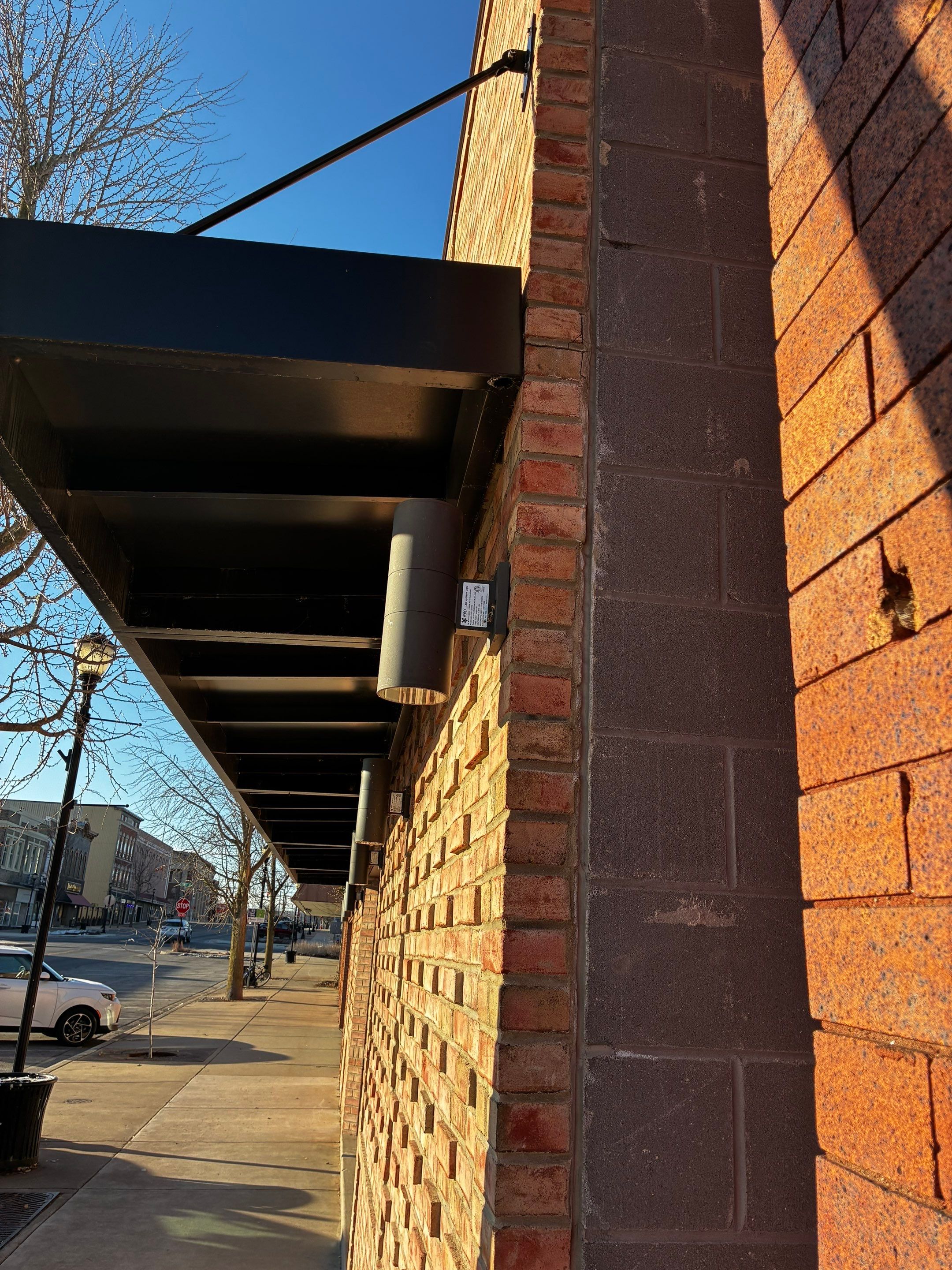 Diltz & Sons Commercial Warehouse Awning Installation by Hayes Design co