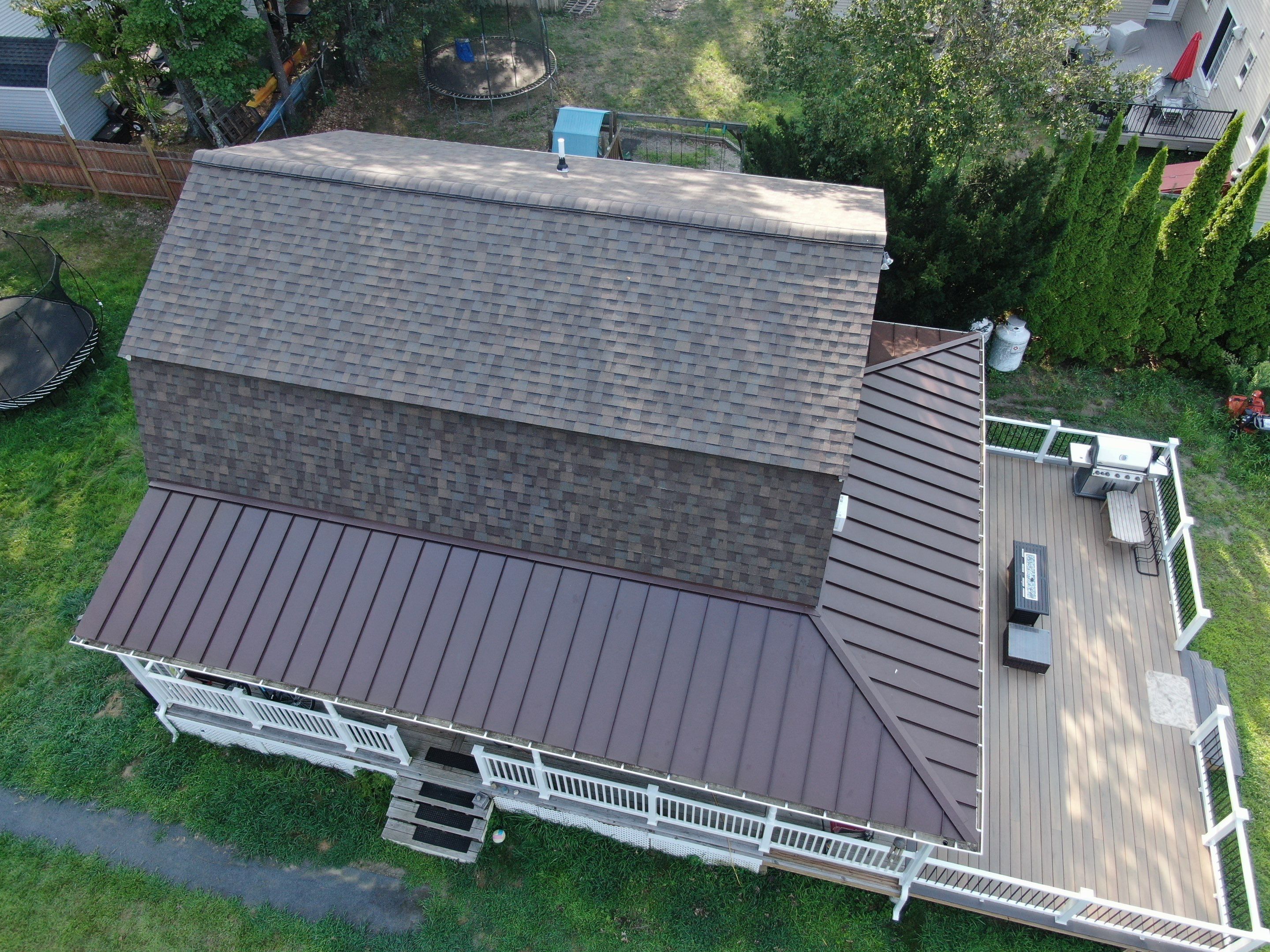 Full Roof Replacement & Farmers Porch Restoration – Asphalt + Standing Seam Metal by Mighty Dog Roofing of Greater Middlesex County