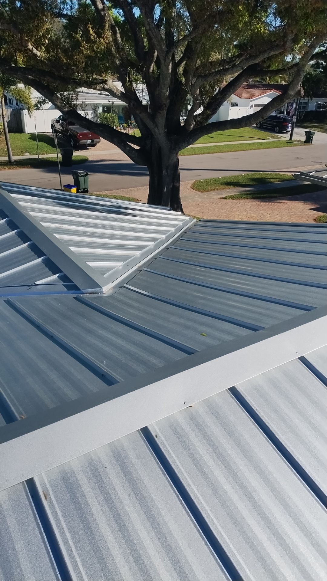 Residential Roofing Installation using 1" Nail strip metal roof by BLUES BROTHERS ROOFING