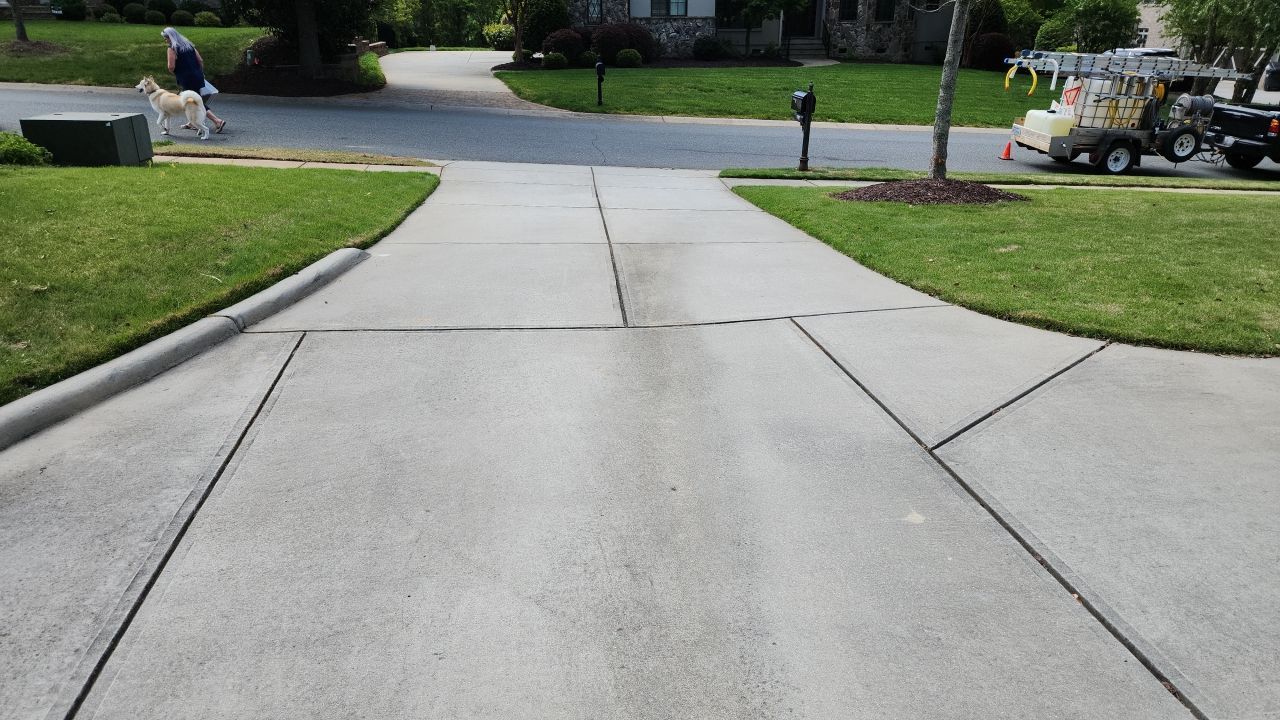 concrete Clean using cleaner by G&H Home Tech Pros LLC