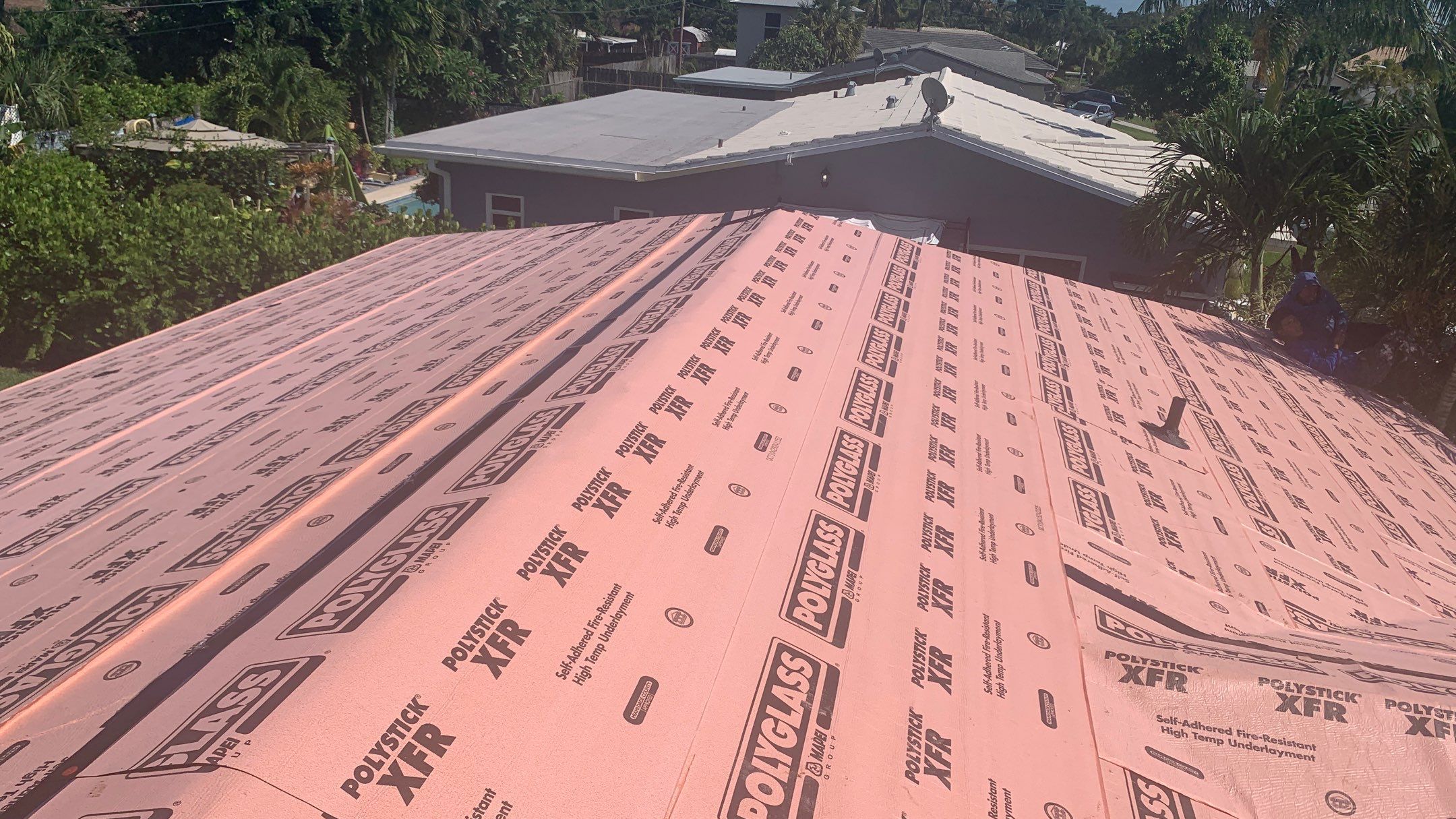 Residential Roofing Installation using 1" Nail strip metal roof by BLUES BROTHERS ROOFING