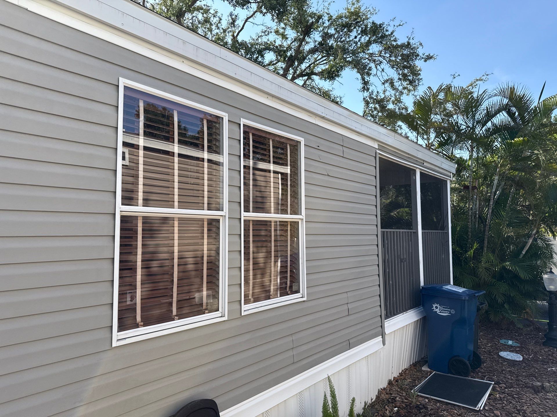 Mobile Home House Wash & Screened Porch Cleaning | Fisherman’s Cove RV Park | Terra Ceia, FL by Sunshine AquaWash