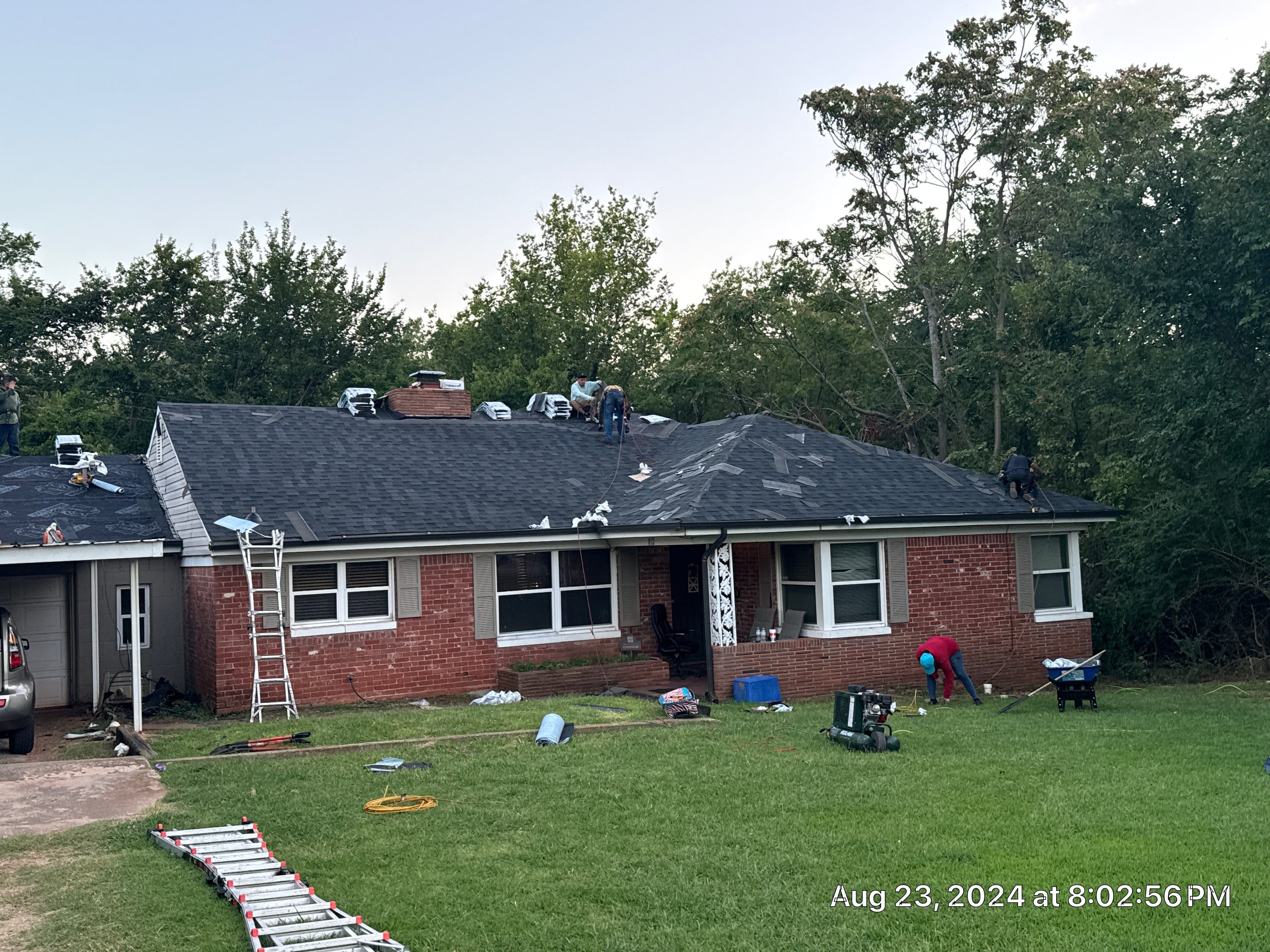 Reroof using IKO Granite Black by Castillo Roofing