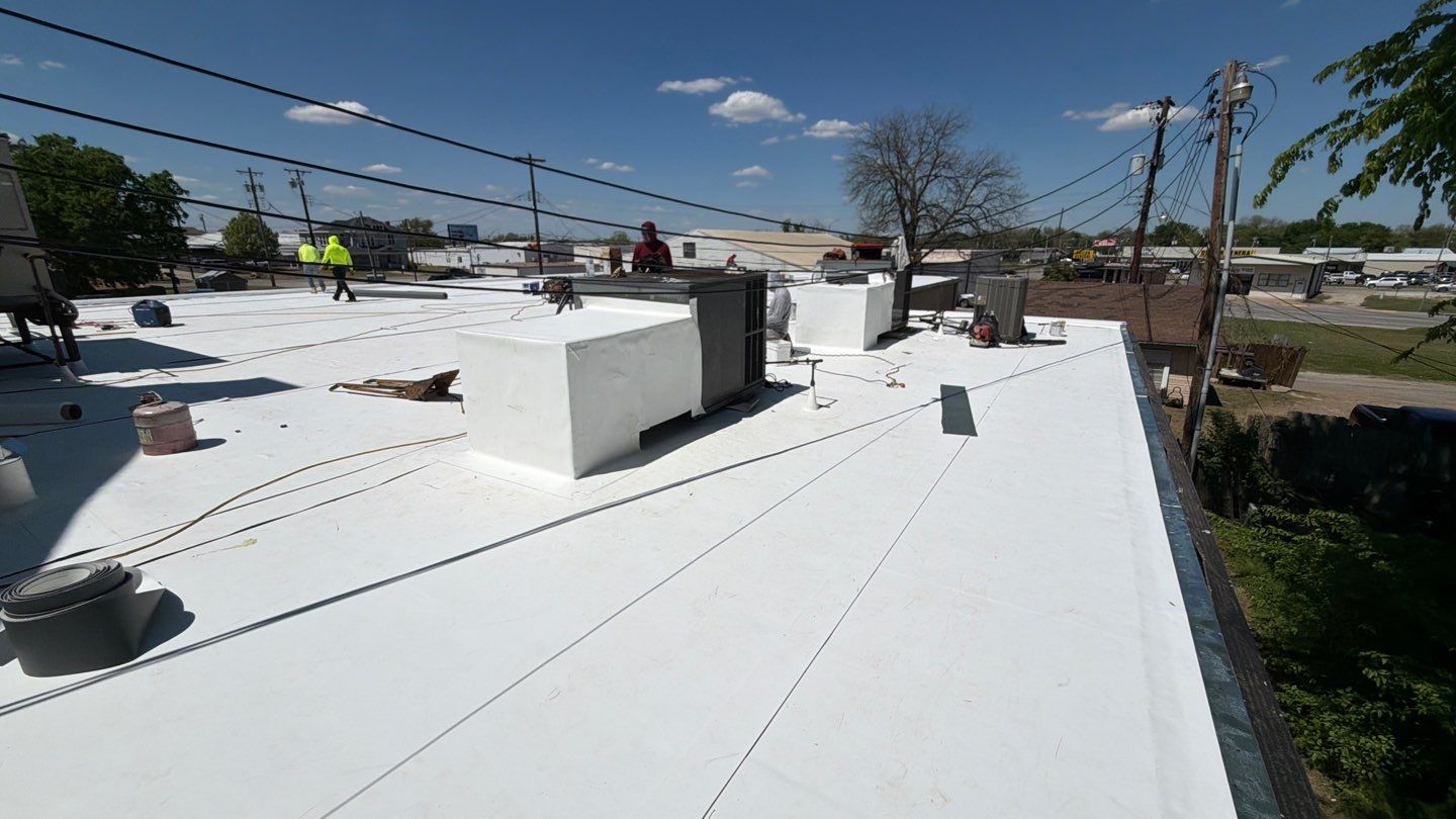 Commercial TPO Roof Replacement in Ardmore for McLish Church by BANA Roofing and Solar Supply