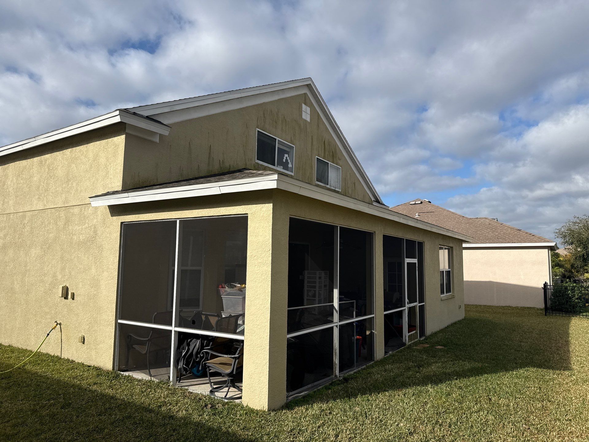 House Wash Removing Heavy Algae Buildup | River Plantation, Parrish FL by Sunshine AquaWash