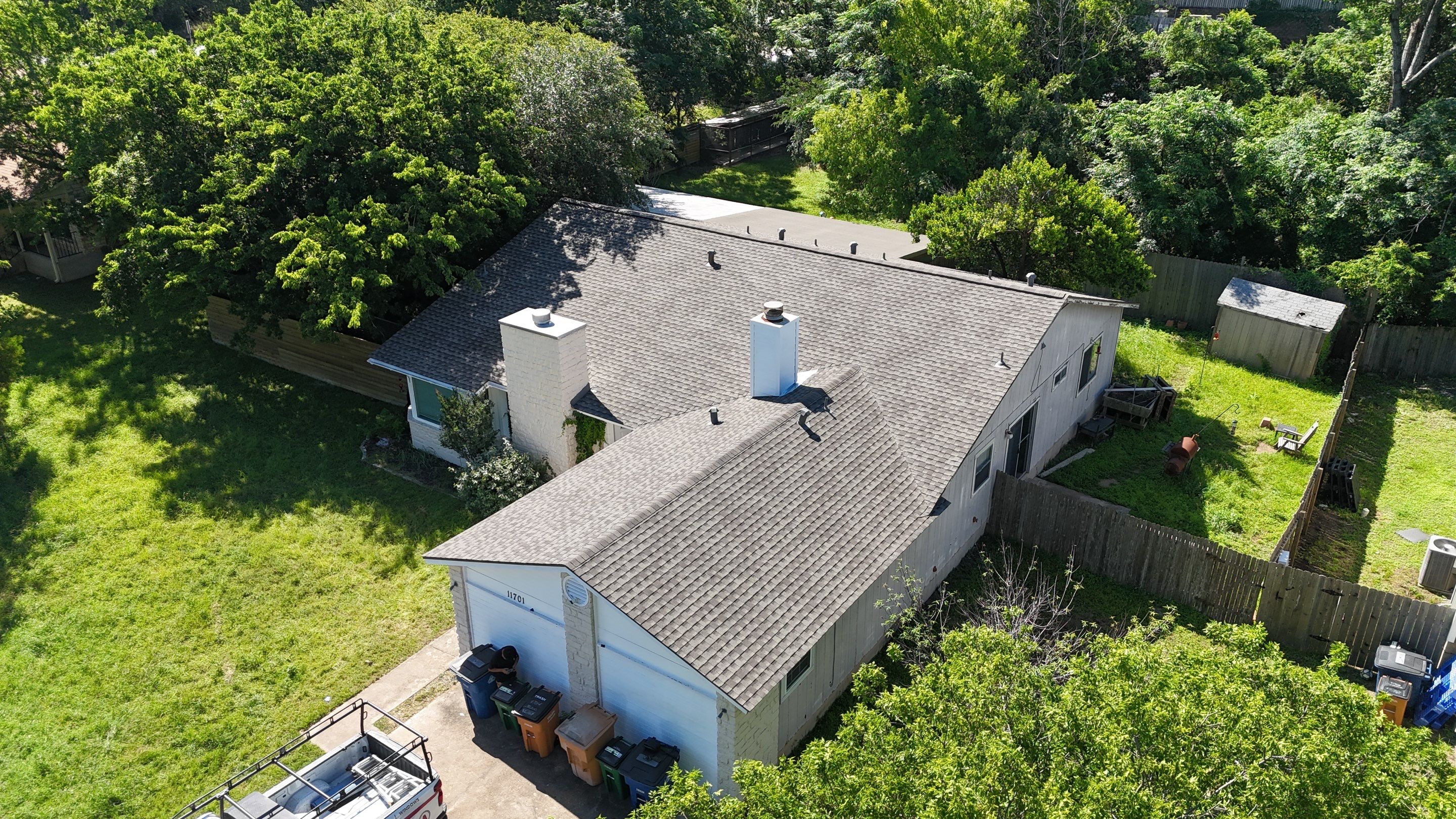 Residential Roof Replacement using GAF - Ultra HDZ - Weathered Wood by Action Exteriors Austin